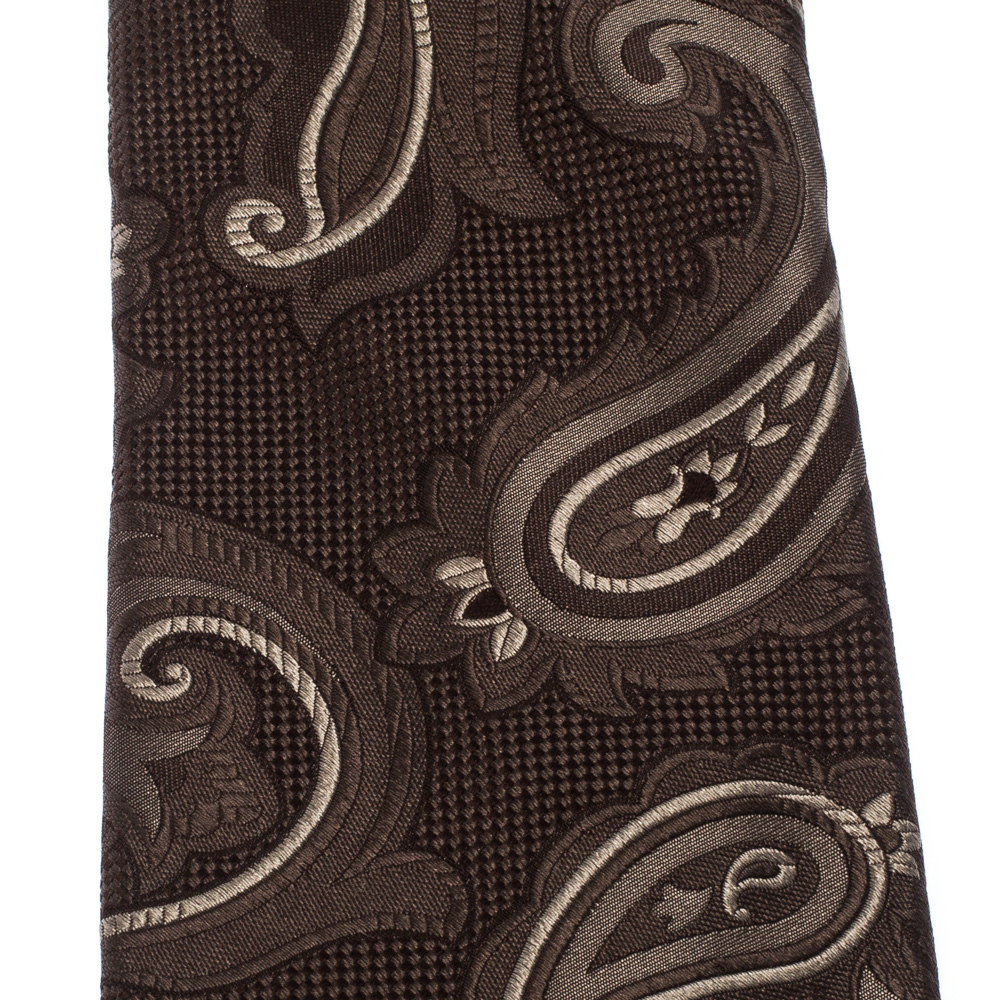 

Michael Kors Brown Paisley Pattern Silk Jacquard Classic Tie