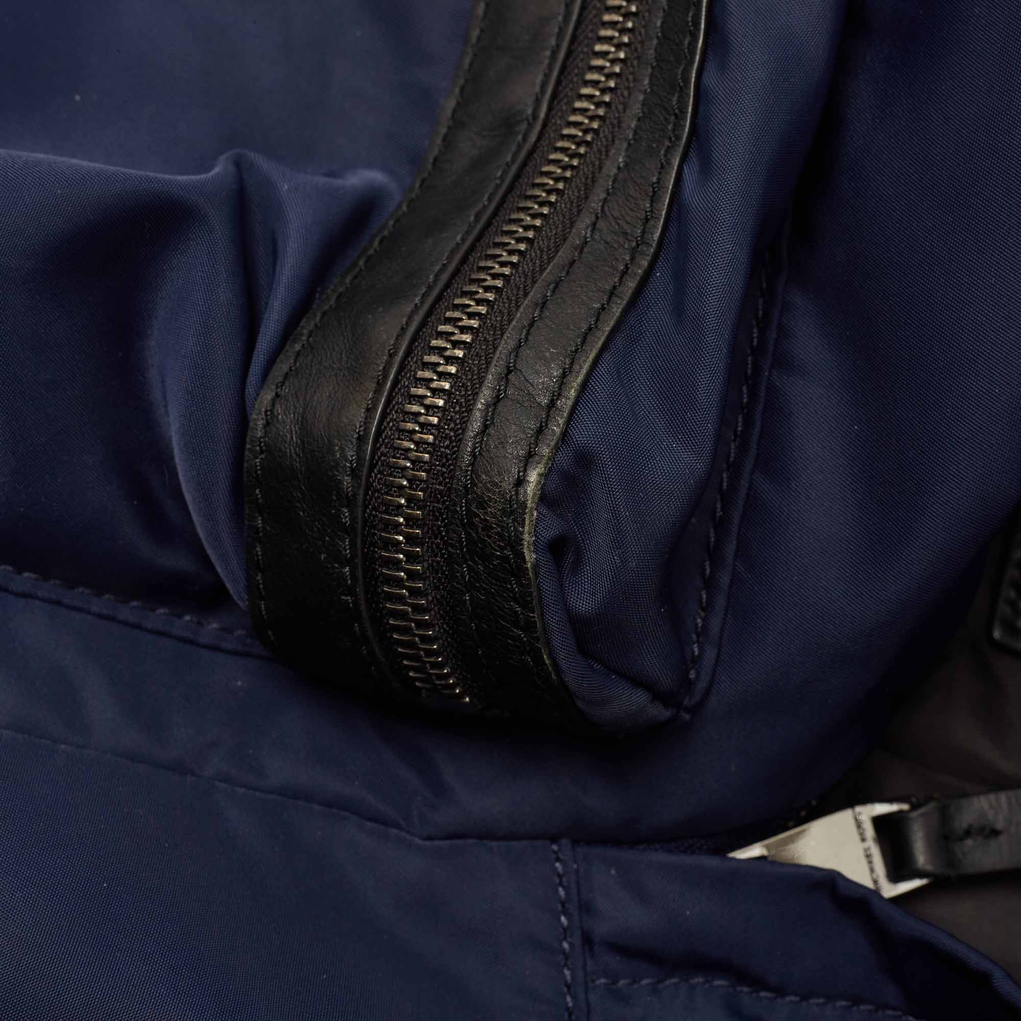 Michael Kors Navy Blue/Black Nylon And Leather Kent Backpack