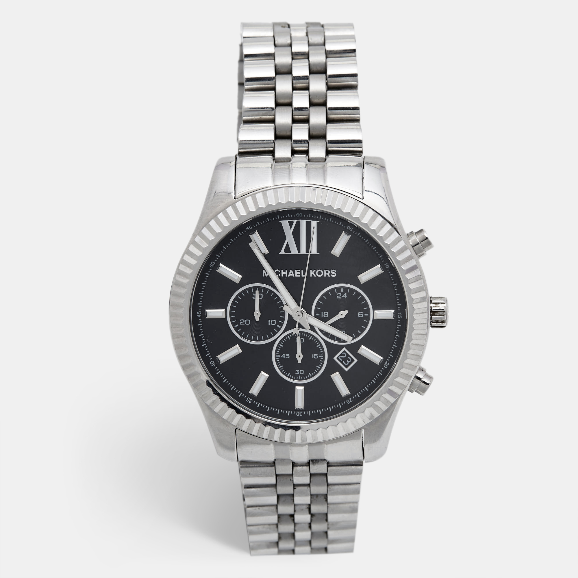 Michael kors black stainless steel lexington mk8602 men's wristwatch 44 mm
