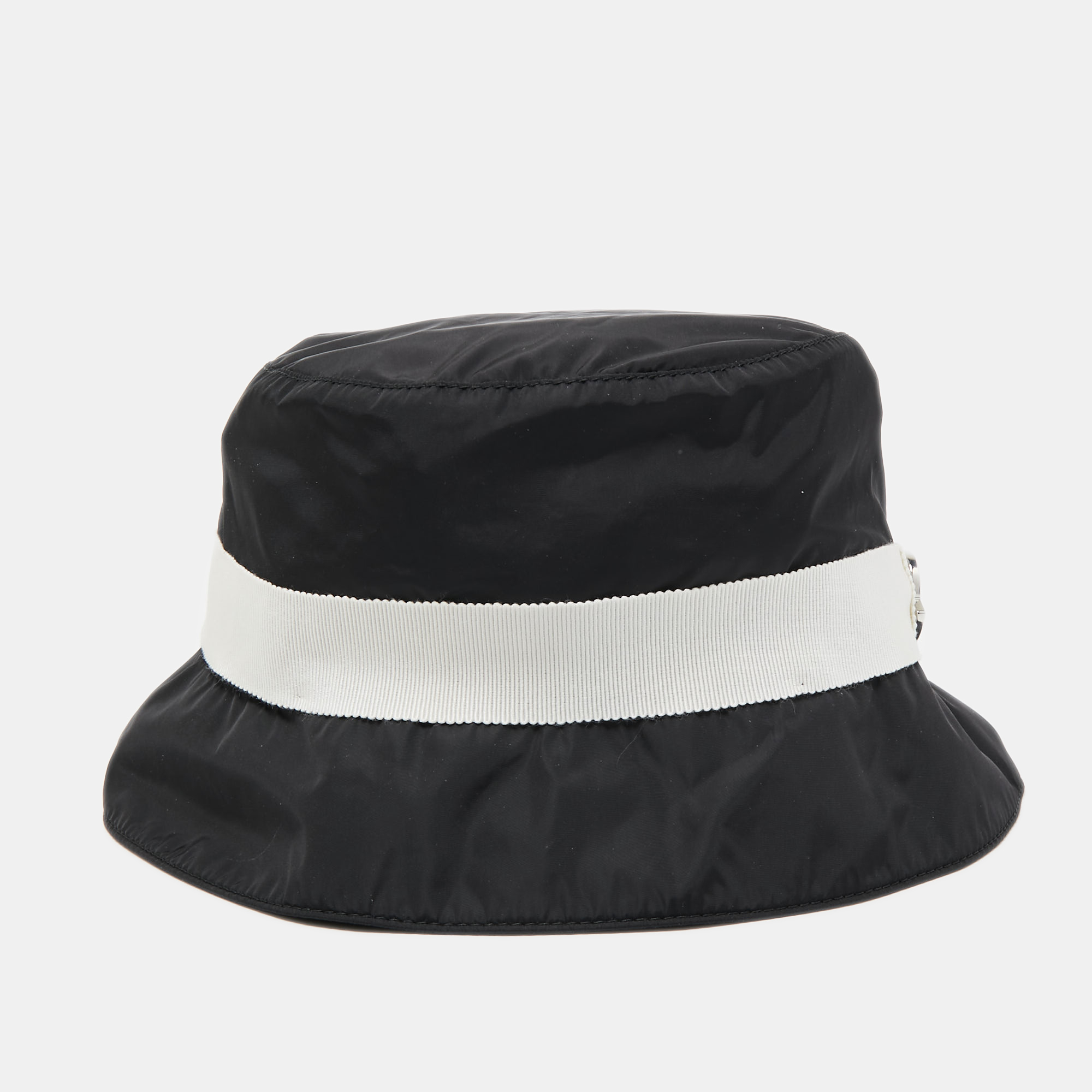 Moncler Black Nylon Bucket Hat S