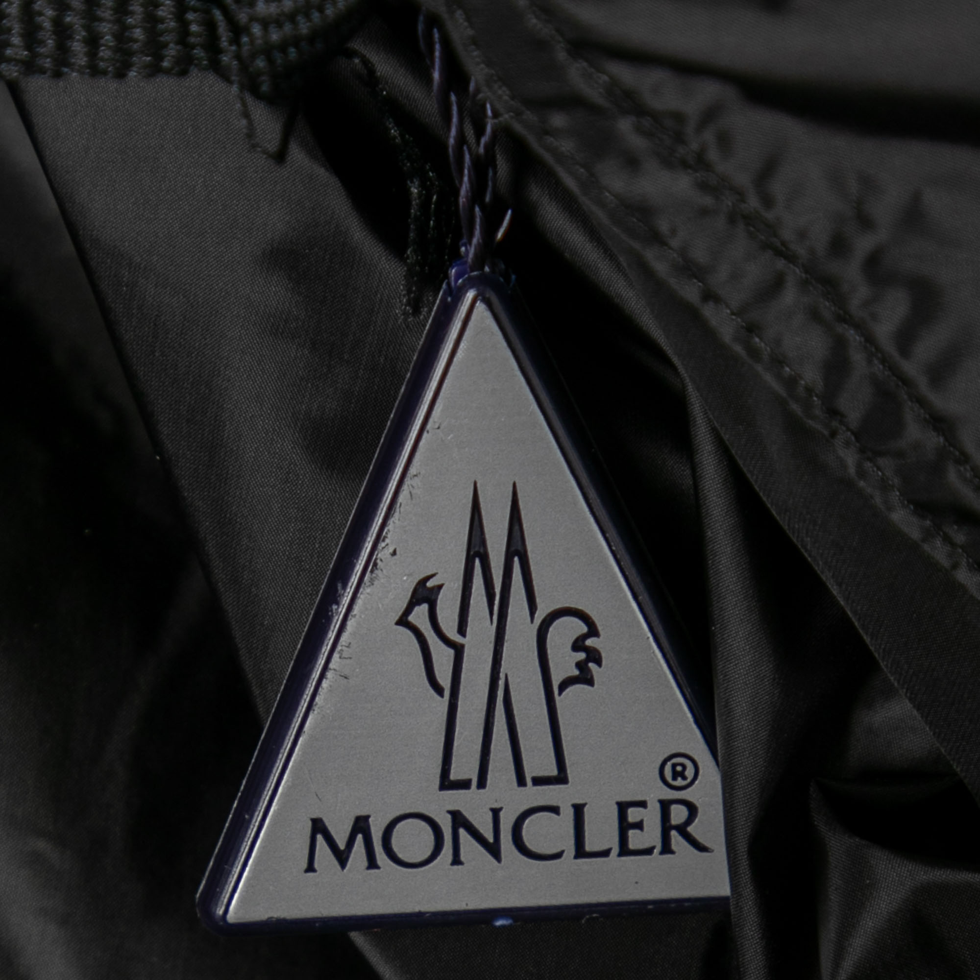 Moncler X Palm Angels Black Synthetic Hooded Parka XXS