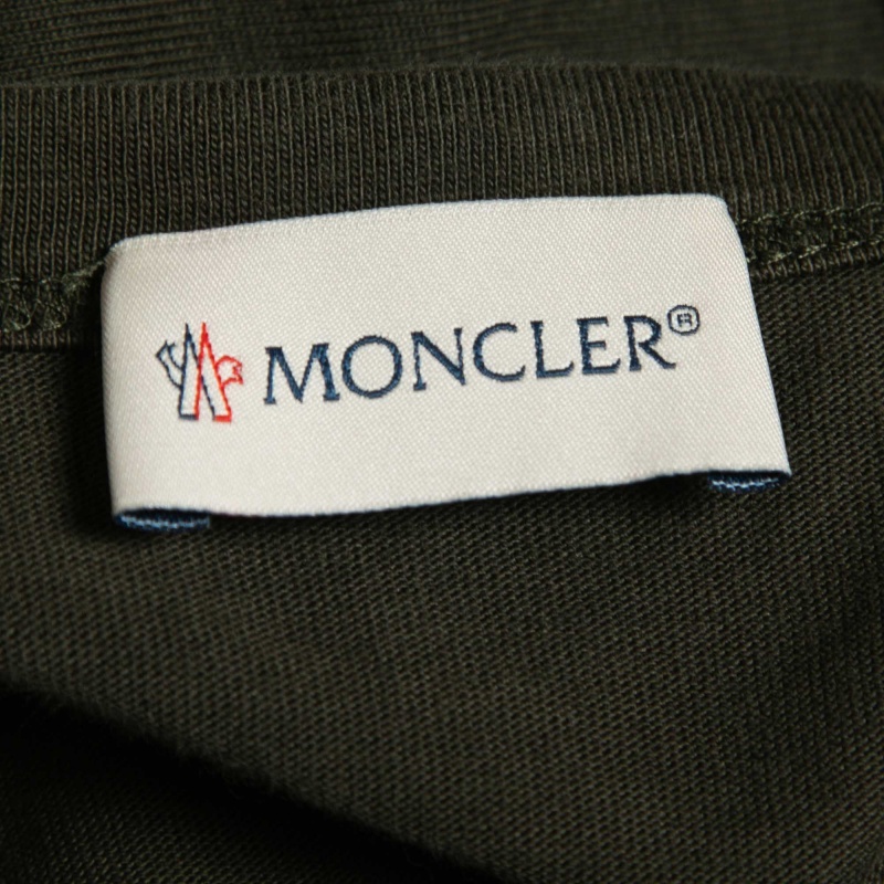 Moncler Military Green Cotton Crew Neck Long Sleeve T-Shirt XL