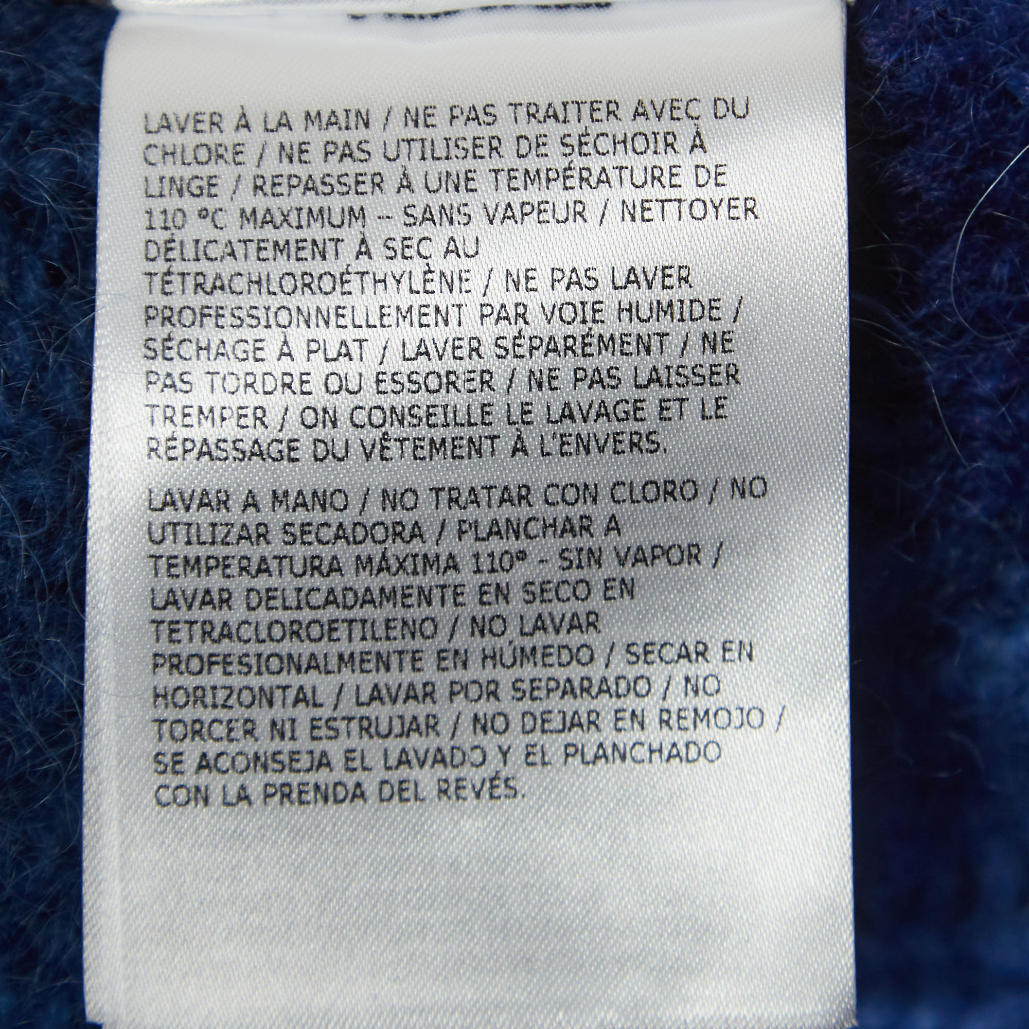 Moncler Blue Tye Dye Printed Mohair Knit Sweater XL