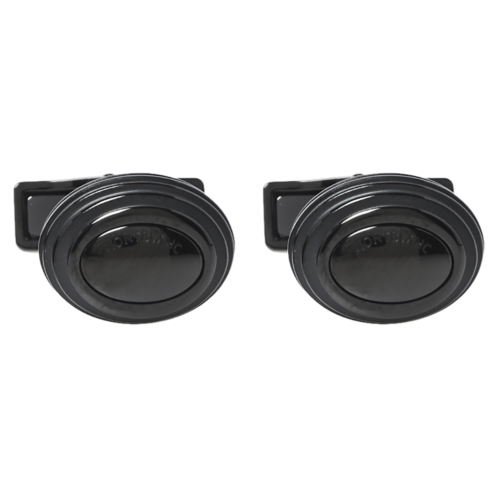 Montblanc Black PVD Finish Stainless Steel Urban Speed Ball Cufflinks male