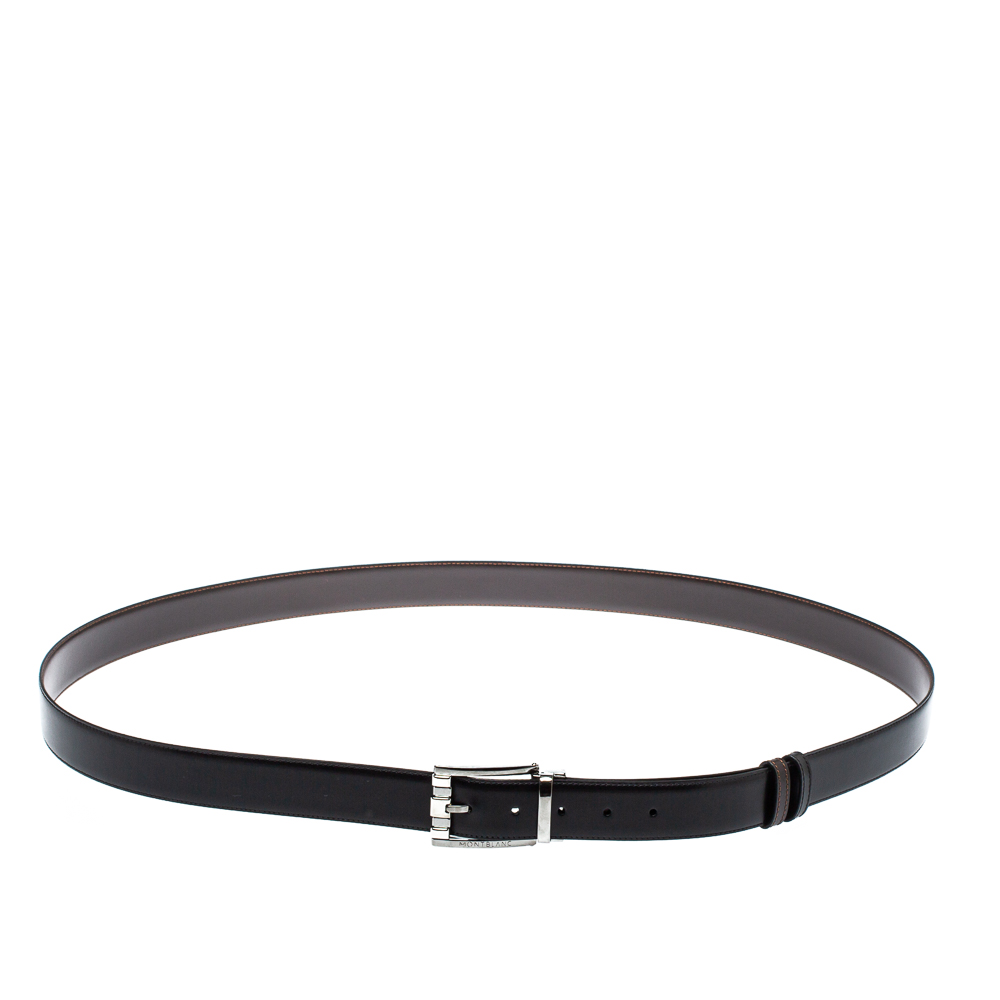 Montblanc Black/Brown Leather Casual Line Reversible Belt 105CM
