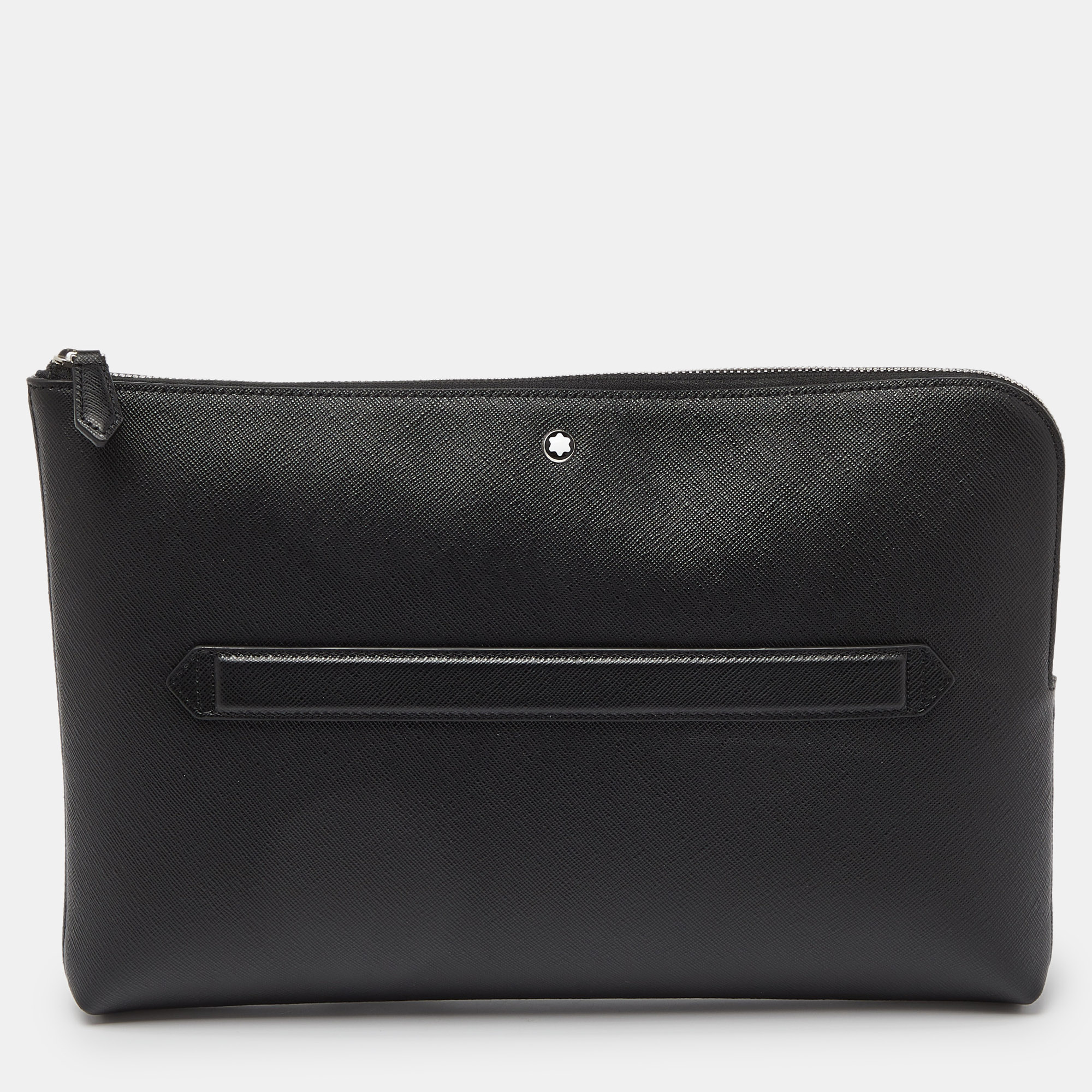 Montblanc black leather meisterstuck zip pouch