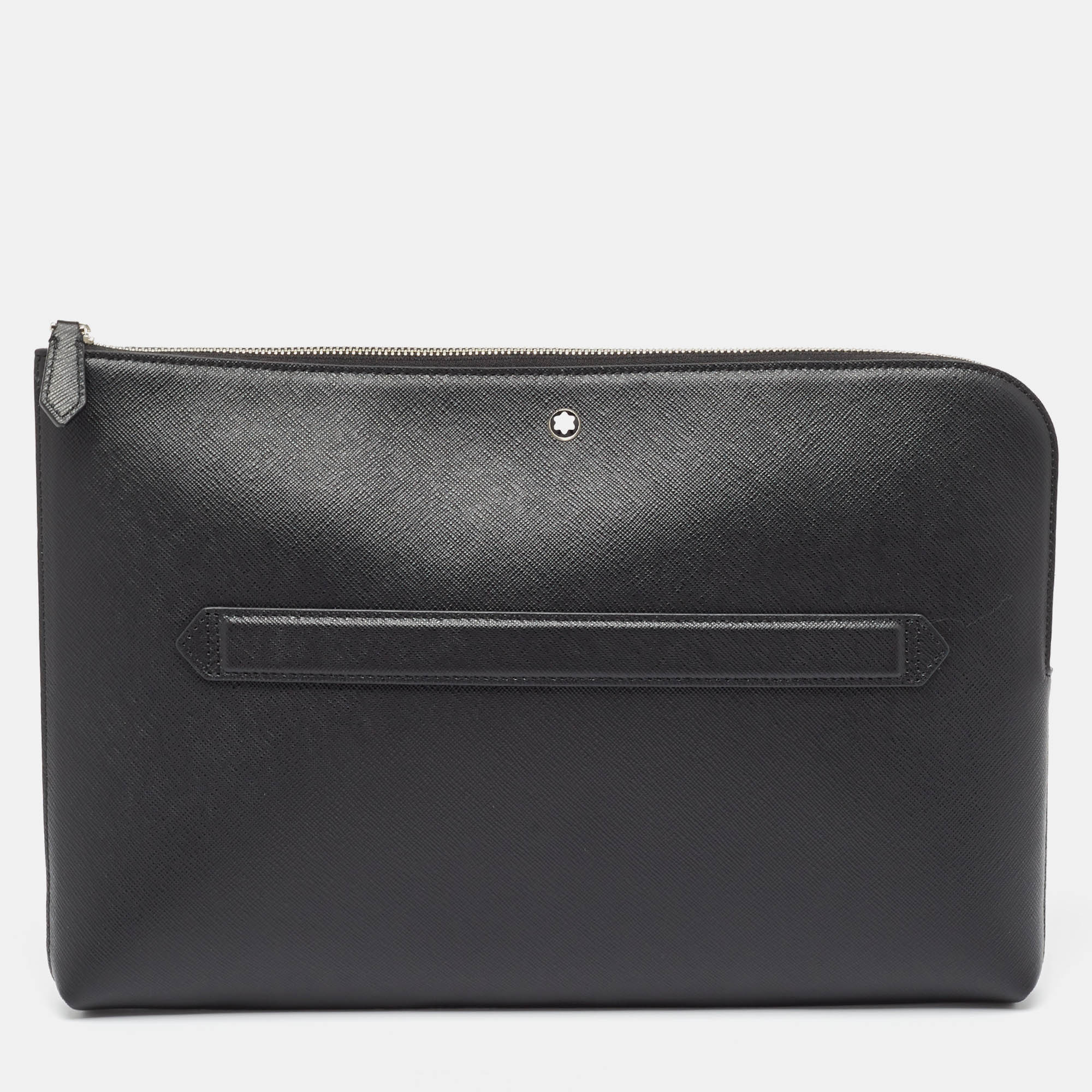 Montblanc black leather meisterstuck zip pouch