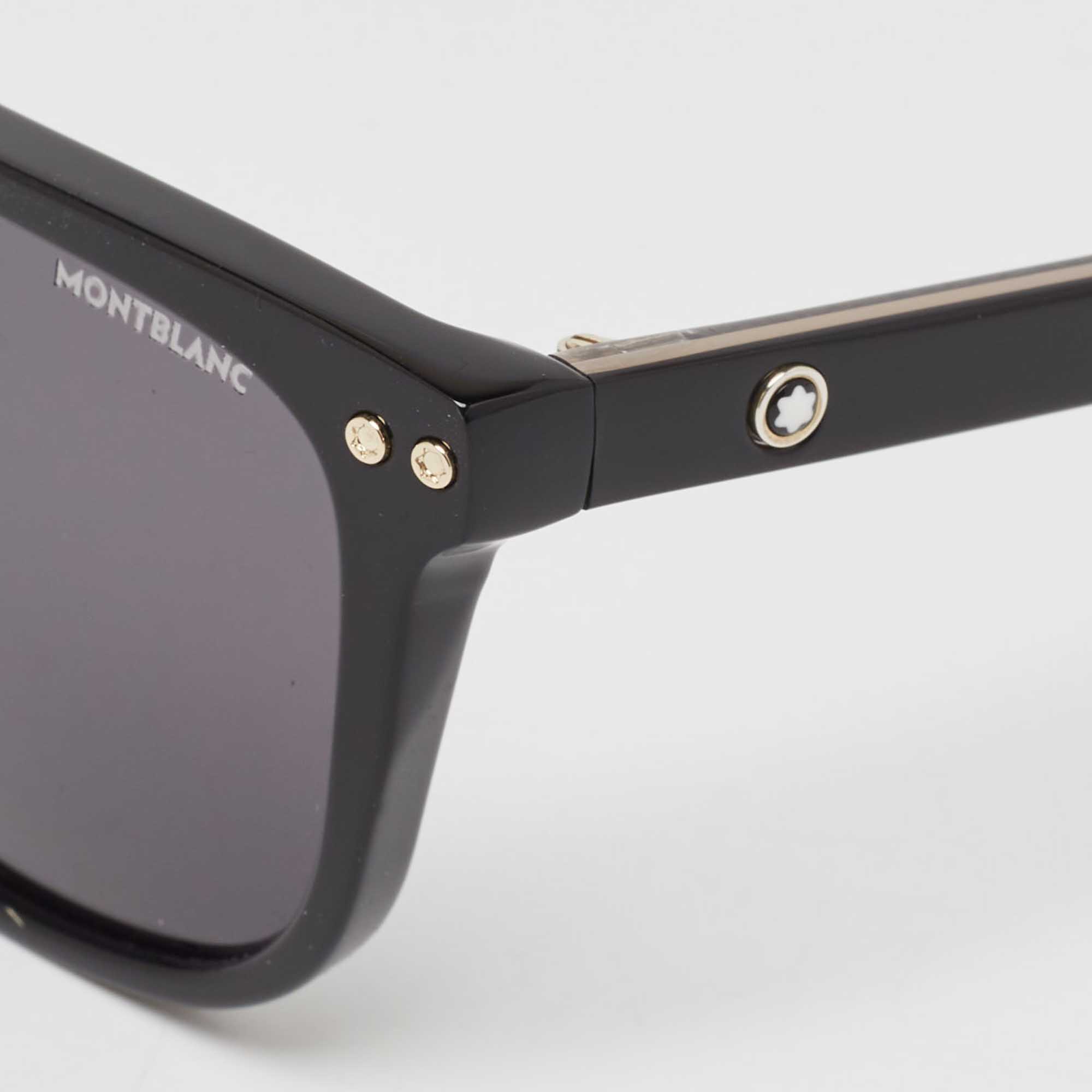 Montblanc Black MB0258SA Square Sunglasses