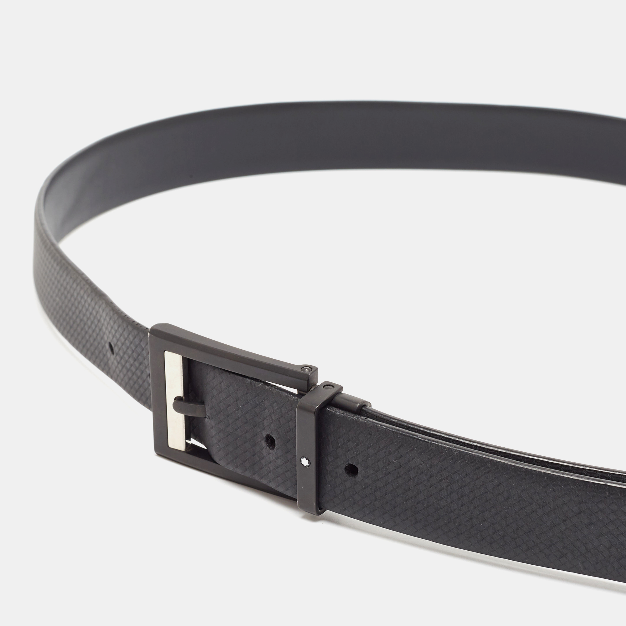 Montblanc Black Leather Cut To Size Buckle Belt