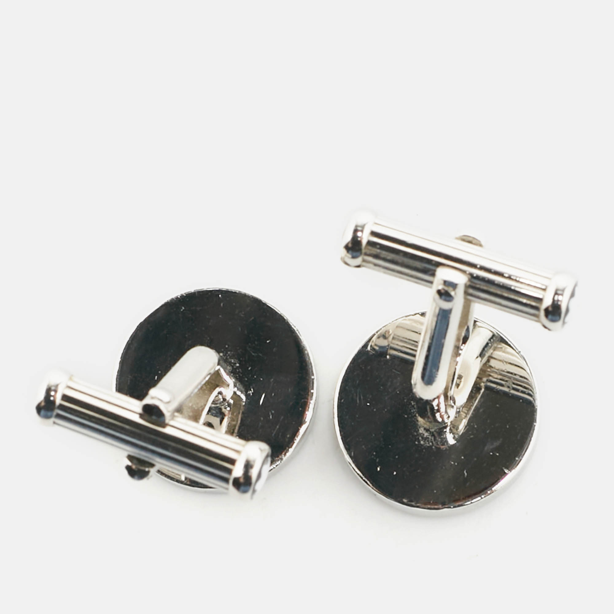 Montblanc Meisterstück Silver Tone Composite Inlay Cufflinks