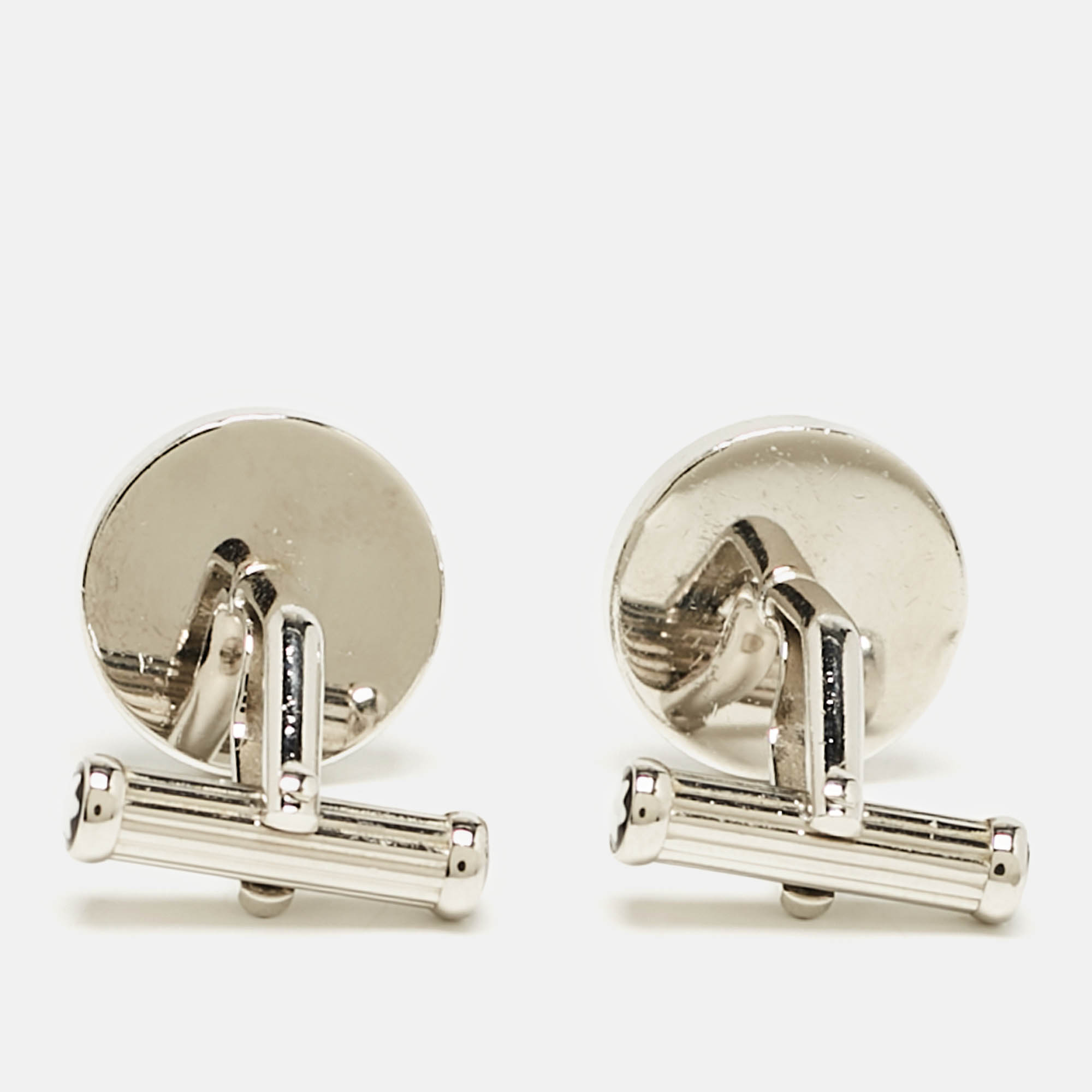 Montblanc Meisterstück Silver Tone Composite Inlay Cufflinks