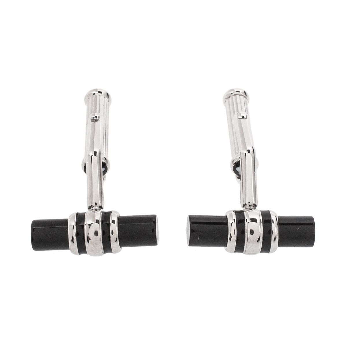 Montblanc Black Iconic Bar Onyx Stainless Steel Cufflinks