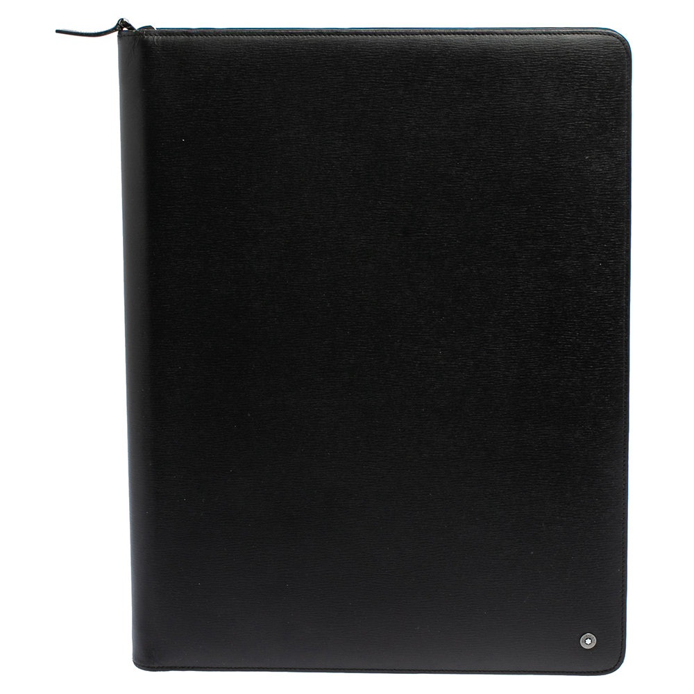 MontBlanc Black Leather 4810 Westside Zipped Portfolio male