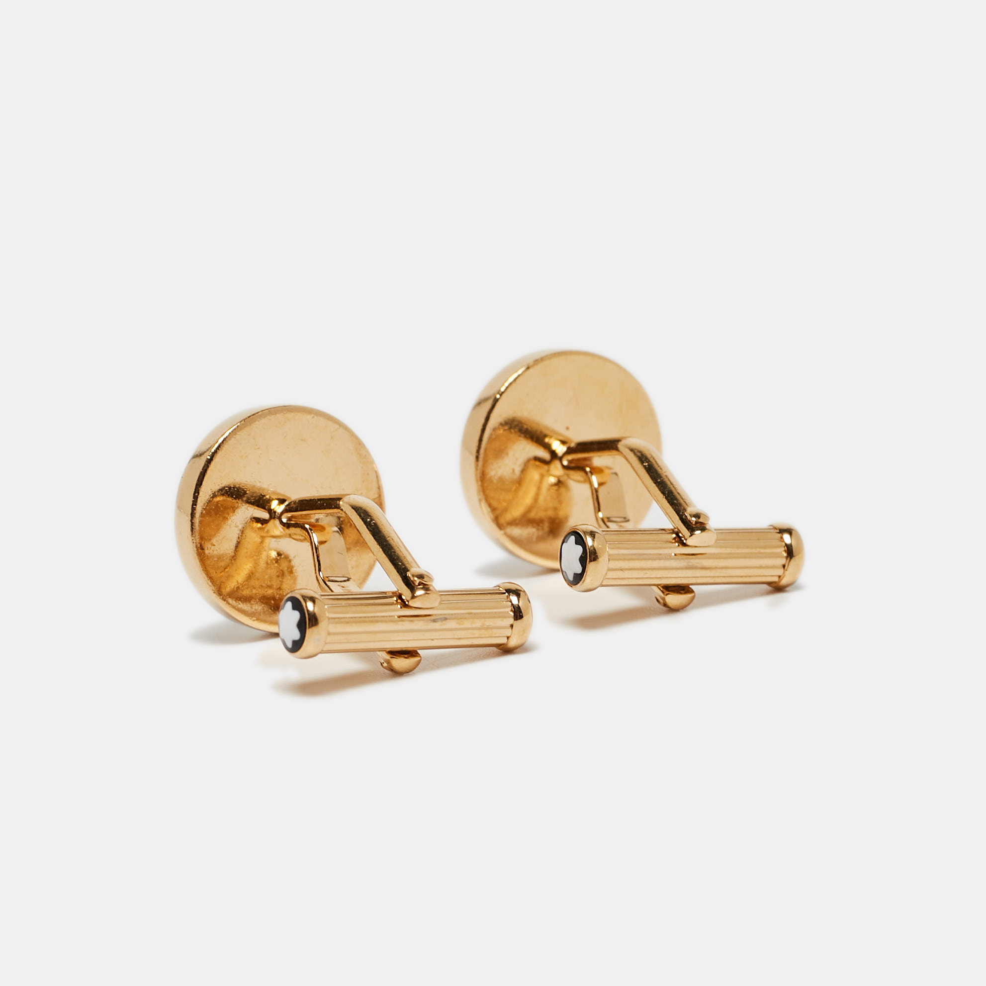 Montblanc Mother Of Pearl Gold Tone Cufflinks