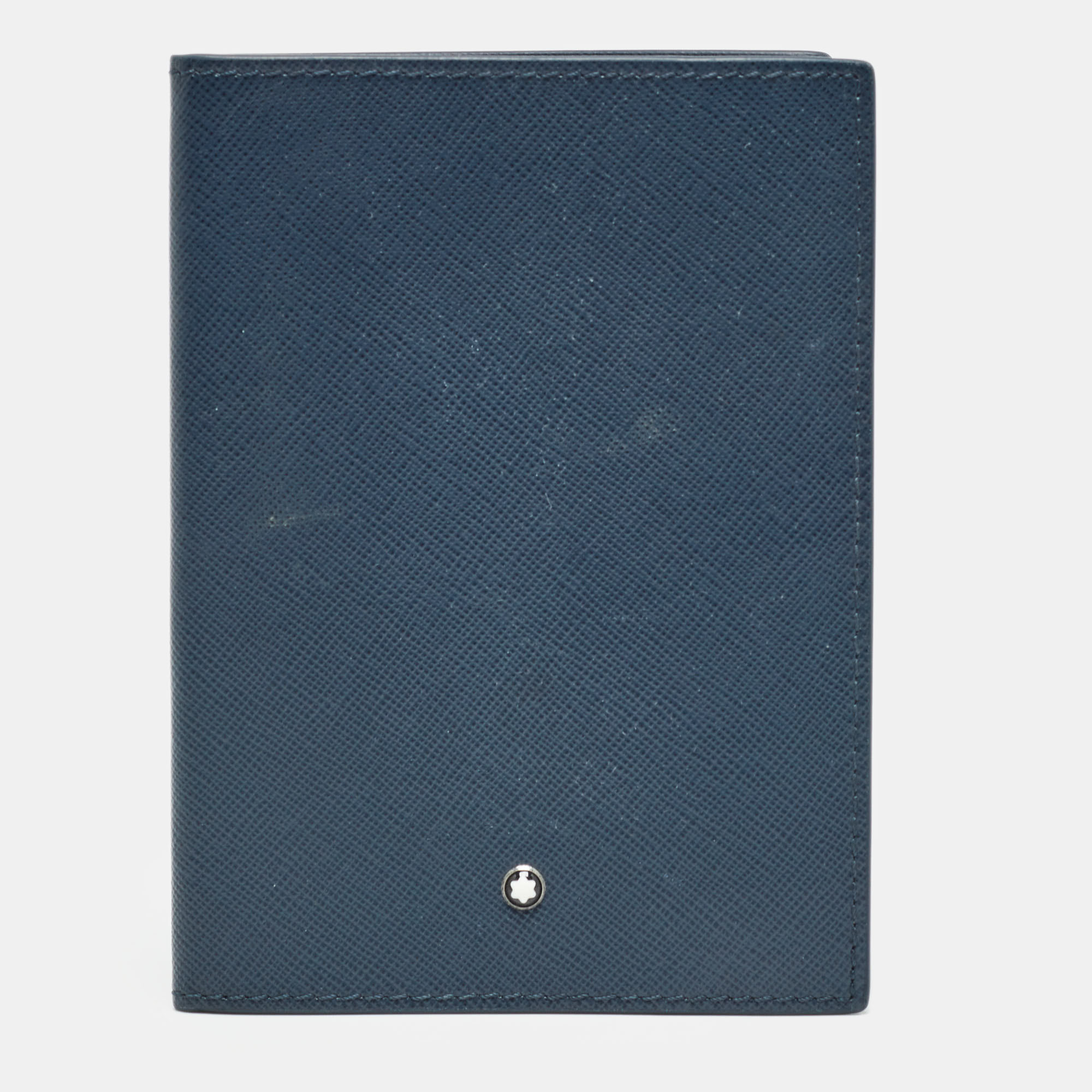 Montblanc navy blue leather sartorial passport holder
