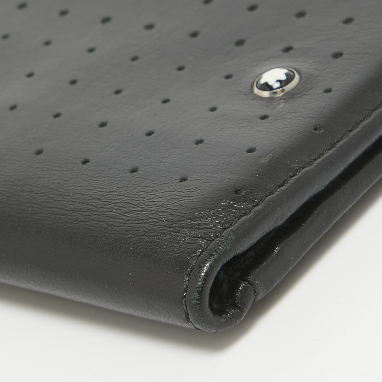 Montblanc Black Perforated Leather Urban Racing Spirit Card Holder