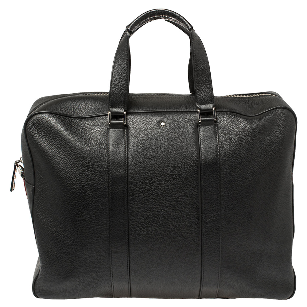 Montblanc Black Leather Meisterstuck Document Briefcase male Leather
/Canvas