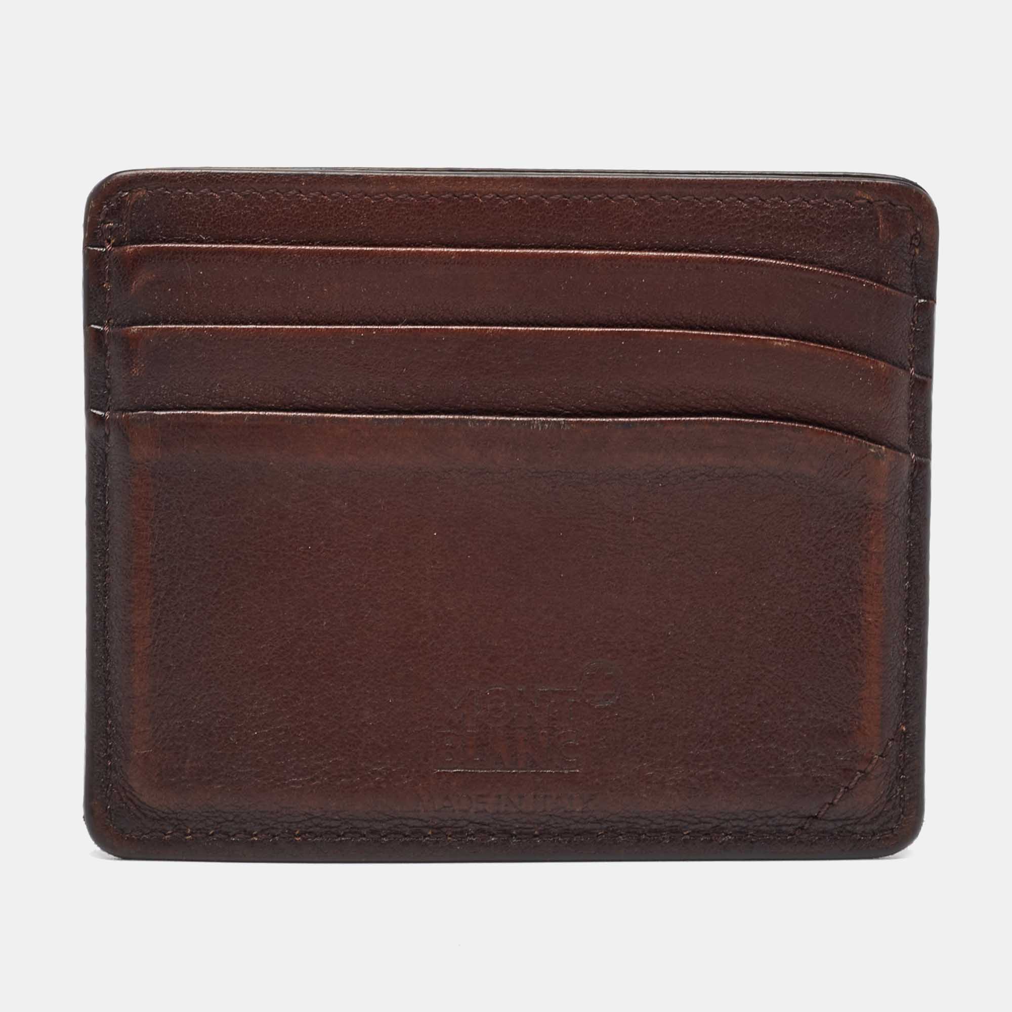 Montblanc Dark Brown Leather Meisterstuck 6CC Card Holder