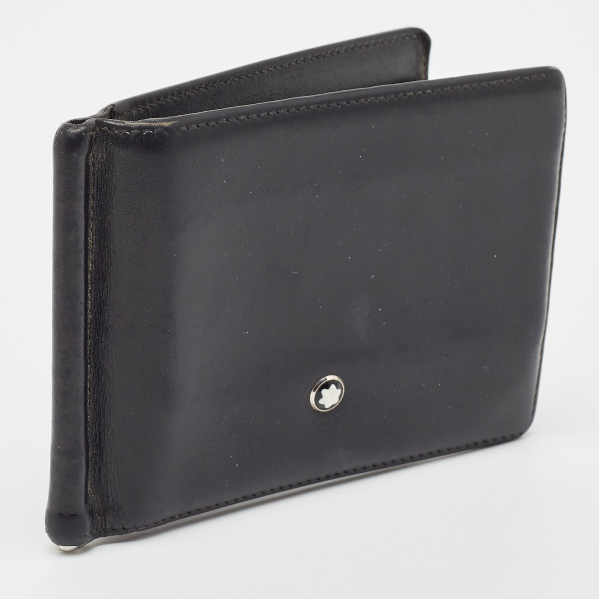 Montblanc Black Leather Meisterstück Money Clip Wallet 6CC