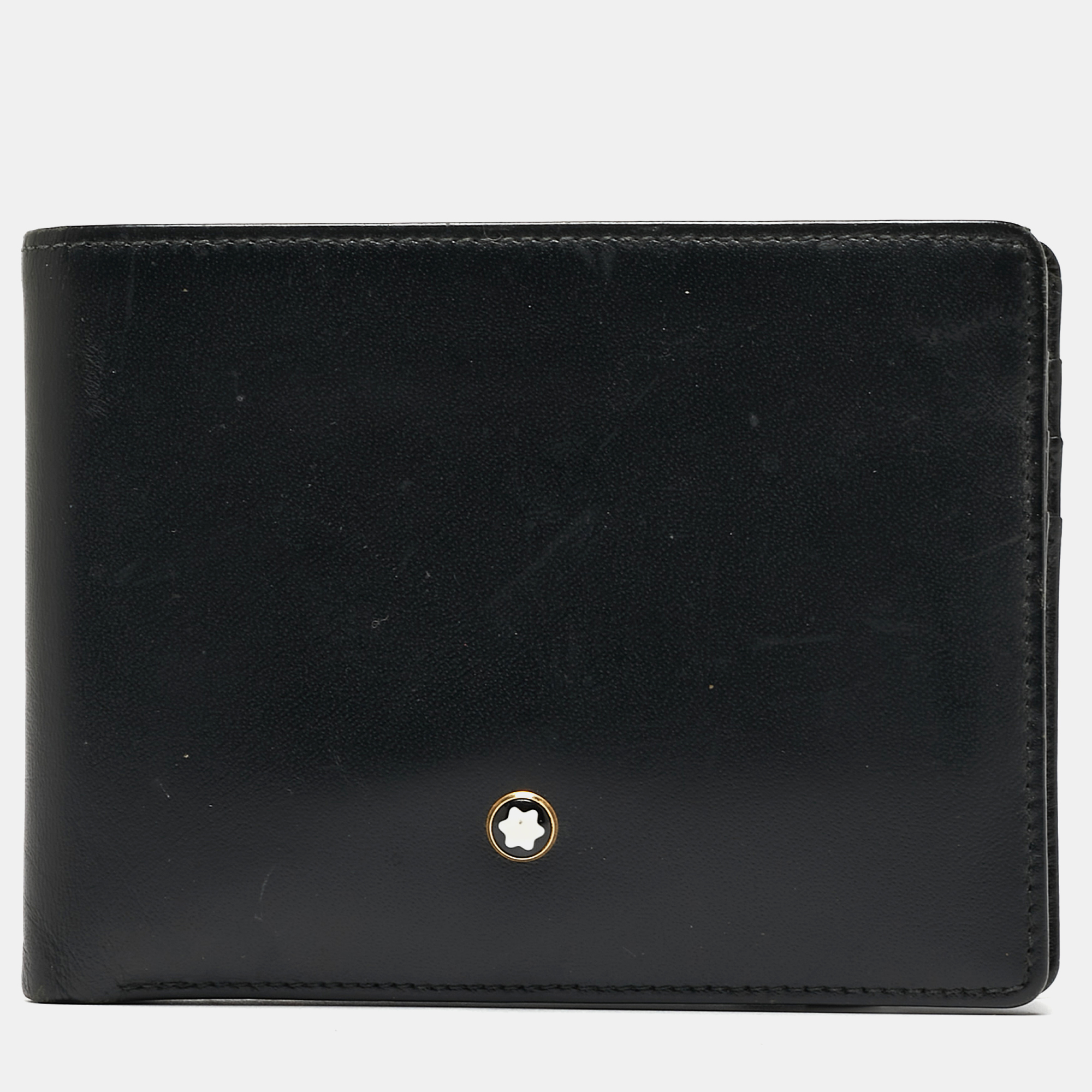 Montblanc black leather meisterstuck bifold wallet