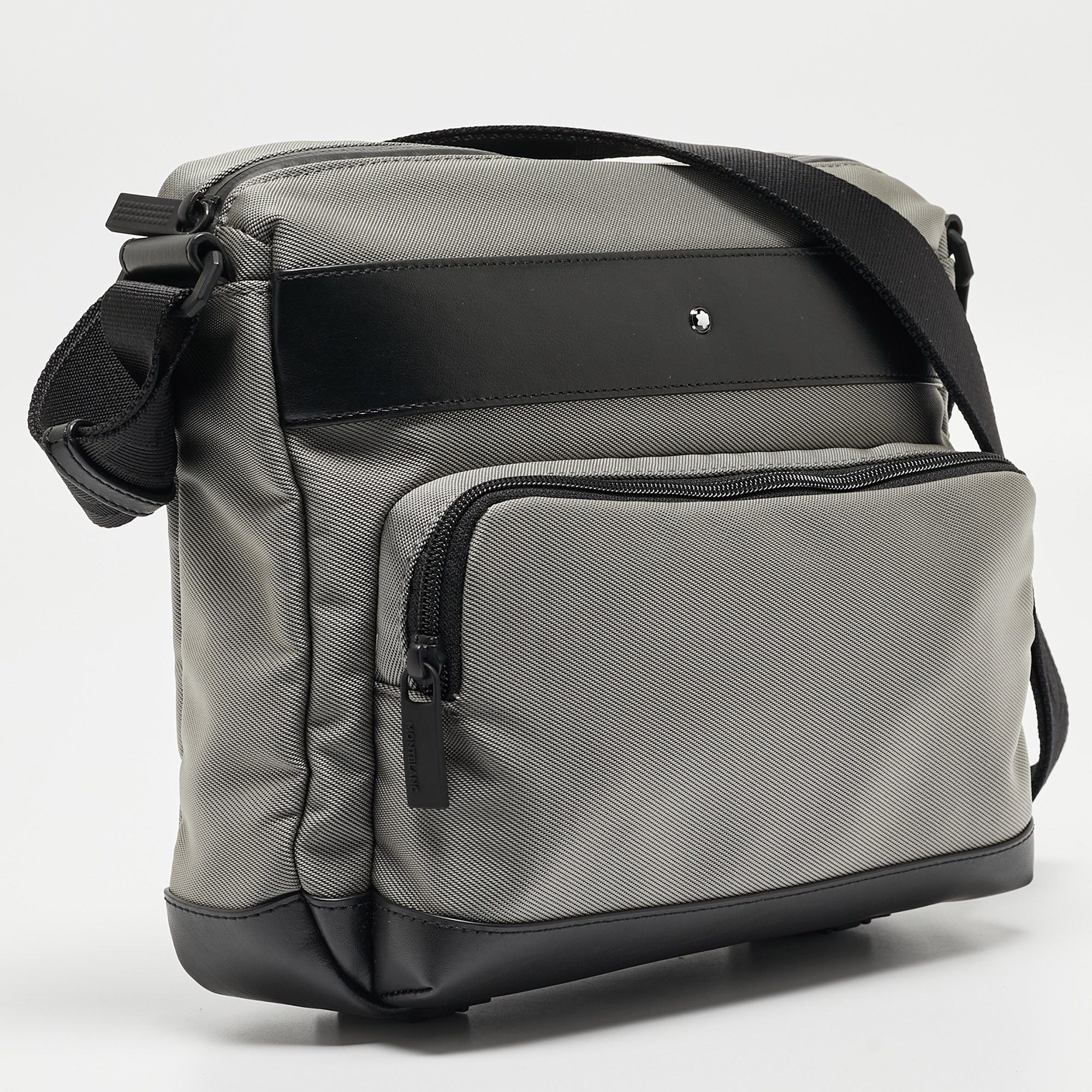 Montblanc Black/Grey Nylon Nightflight Messenger Bag