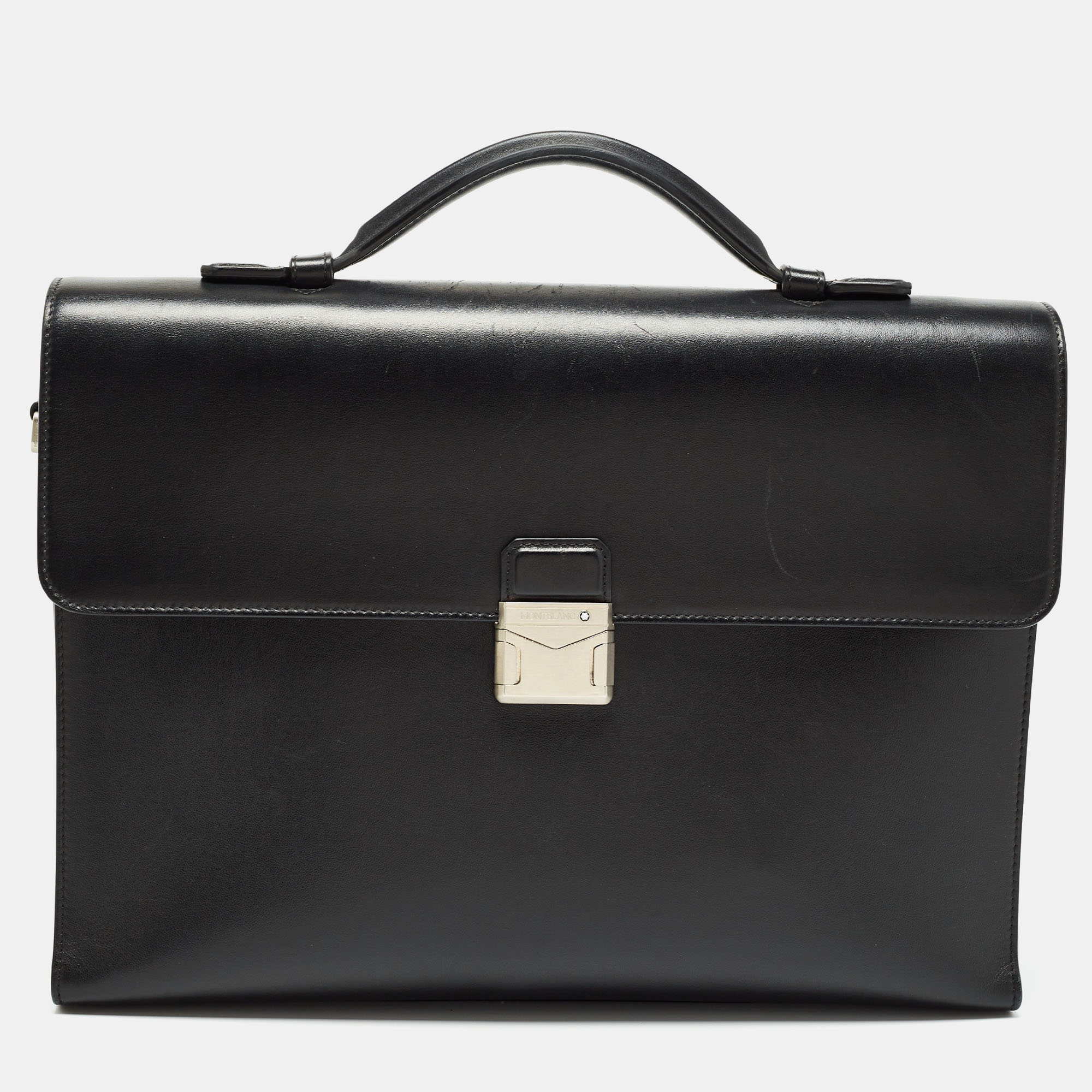 Montblanc black leather meisterst&uuml;ck urban briefcase