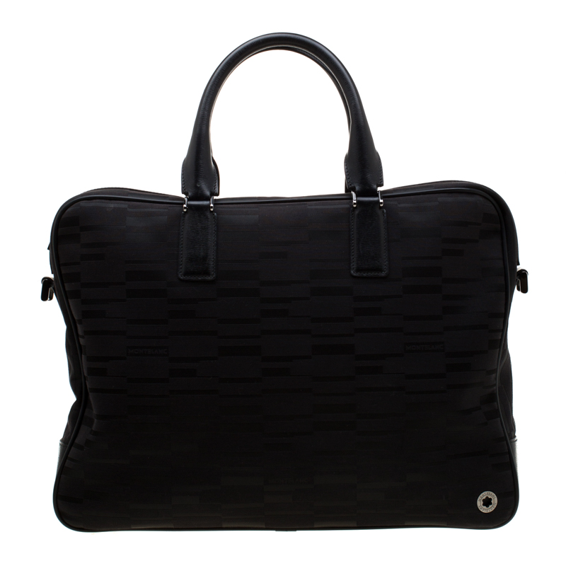 Montblanc Black Nylon Meisterstuck Briefcase male Canvas/Nylon