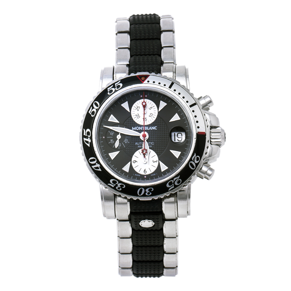 Montblanc Black Stainless Steel Sport XXL 102359 Automatic Chronograph Men's Wristwatch 41.50 mm
