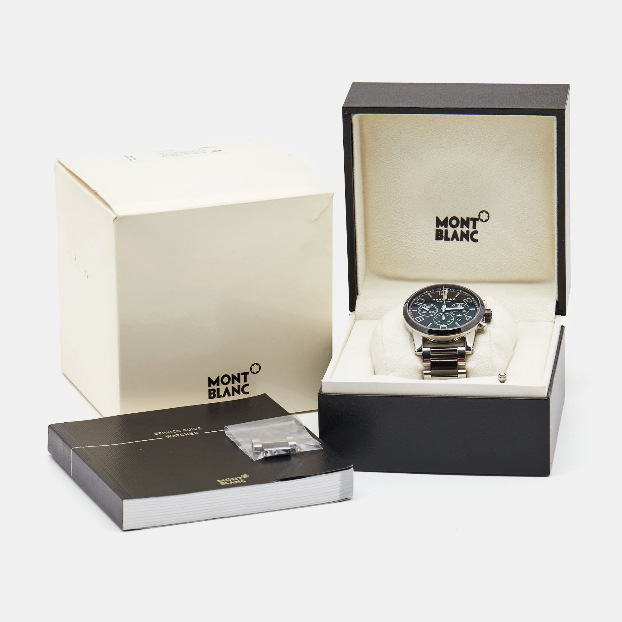 Montblanc Black Ceramic Stainless Steel Timewalker 103094 Men's Wristwatch 43 Mm