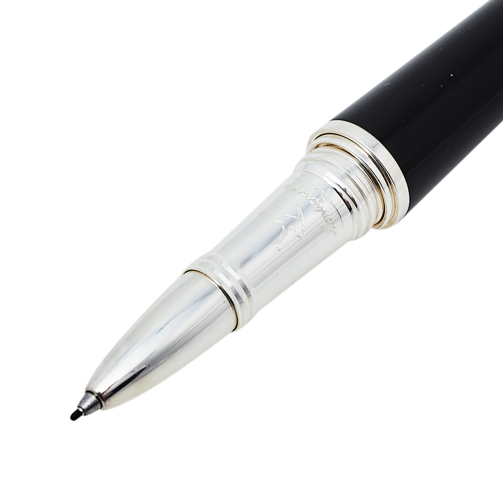 Montegrappa Black PEL&Eacute; P10 Limited Edition Black Resin Sterling Silver Fineliner Pen