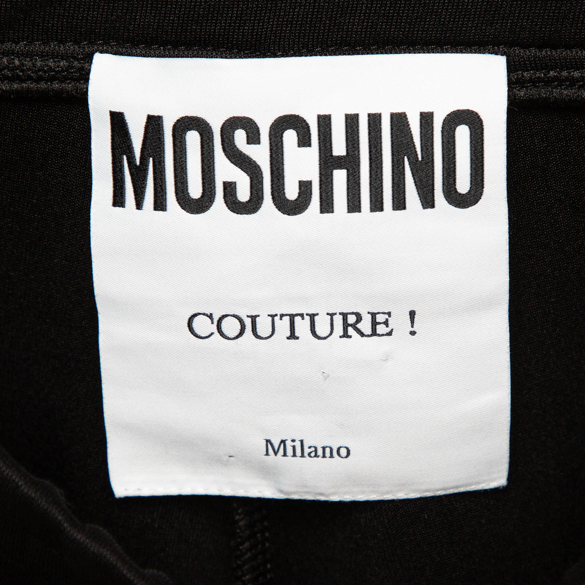 Moschino Couture Black Logo Side Strip Stretch Knit Track Pants S