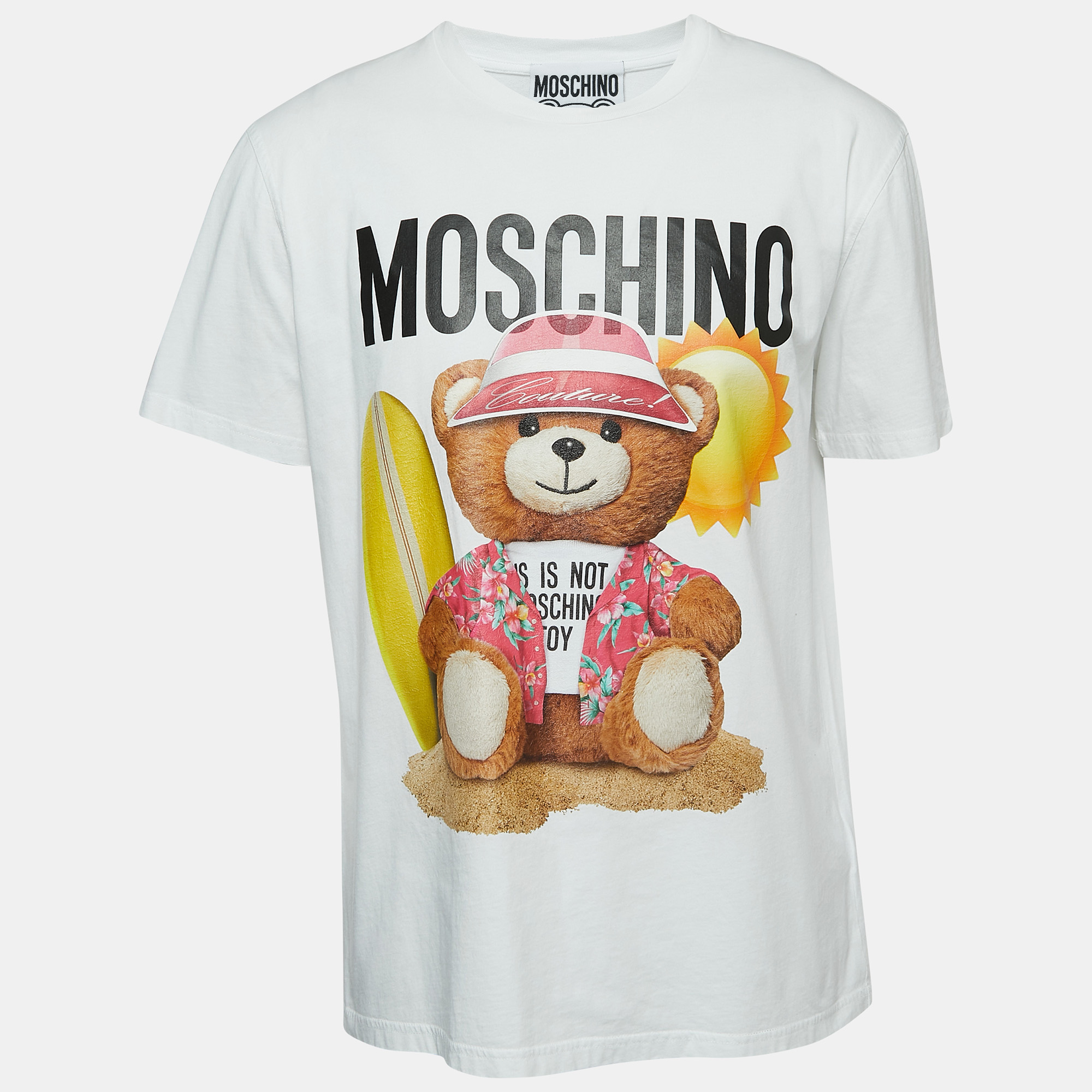 Moschino Couture White Cotton Teddy Bear Print T-Shirt 2XL