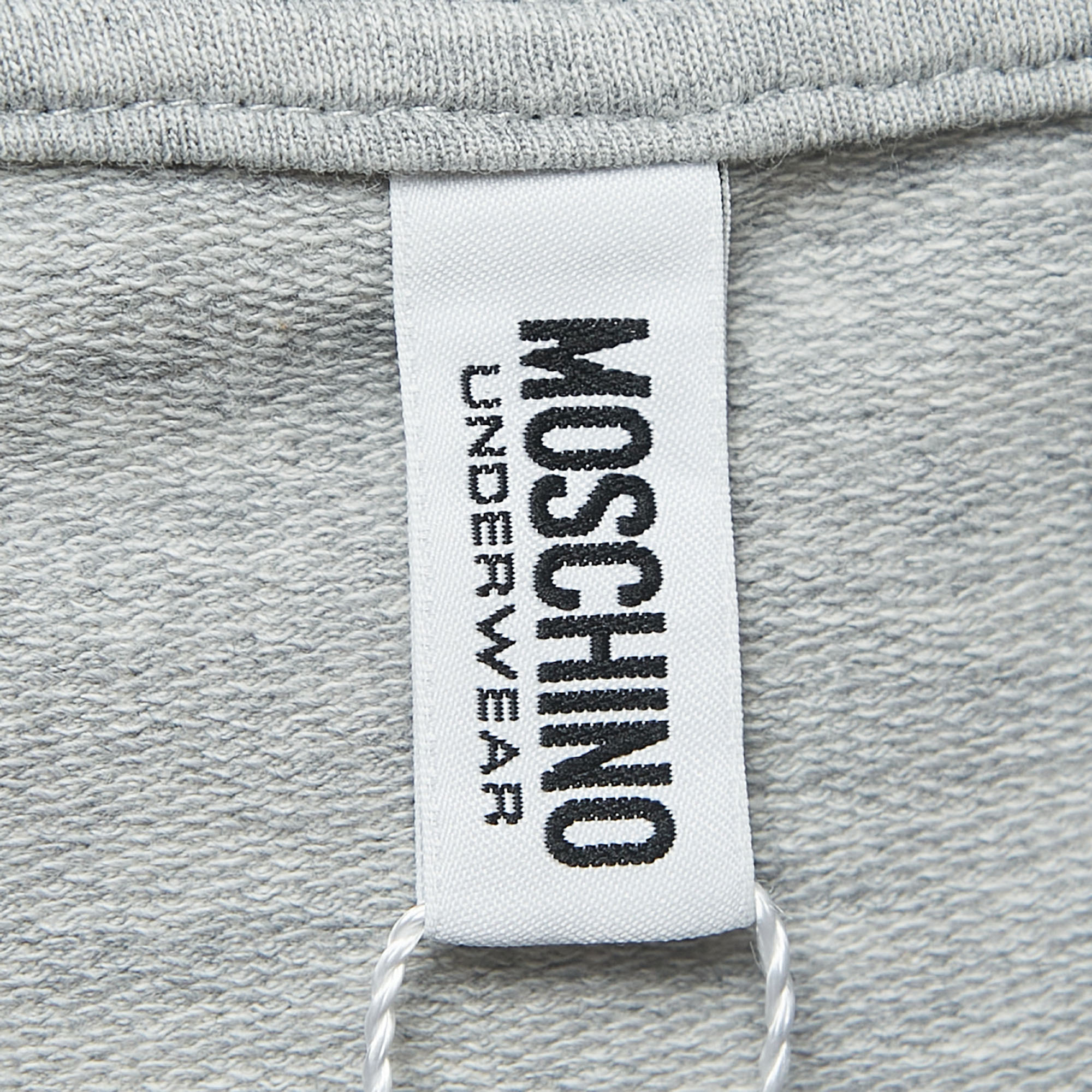 Moschino Underwear Grey Cotton Logo Tape Detail Crew Neck Sweatshirt M