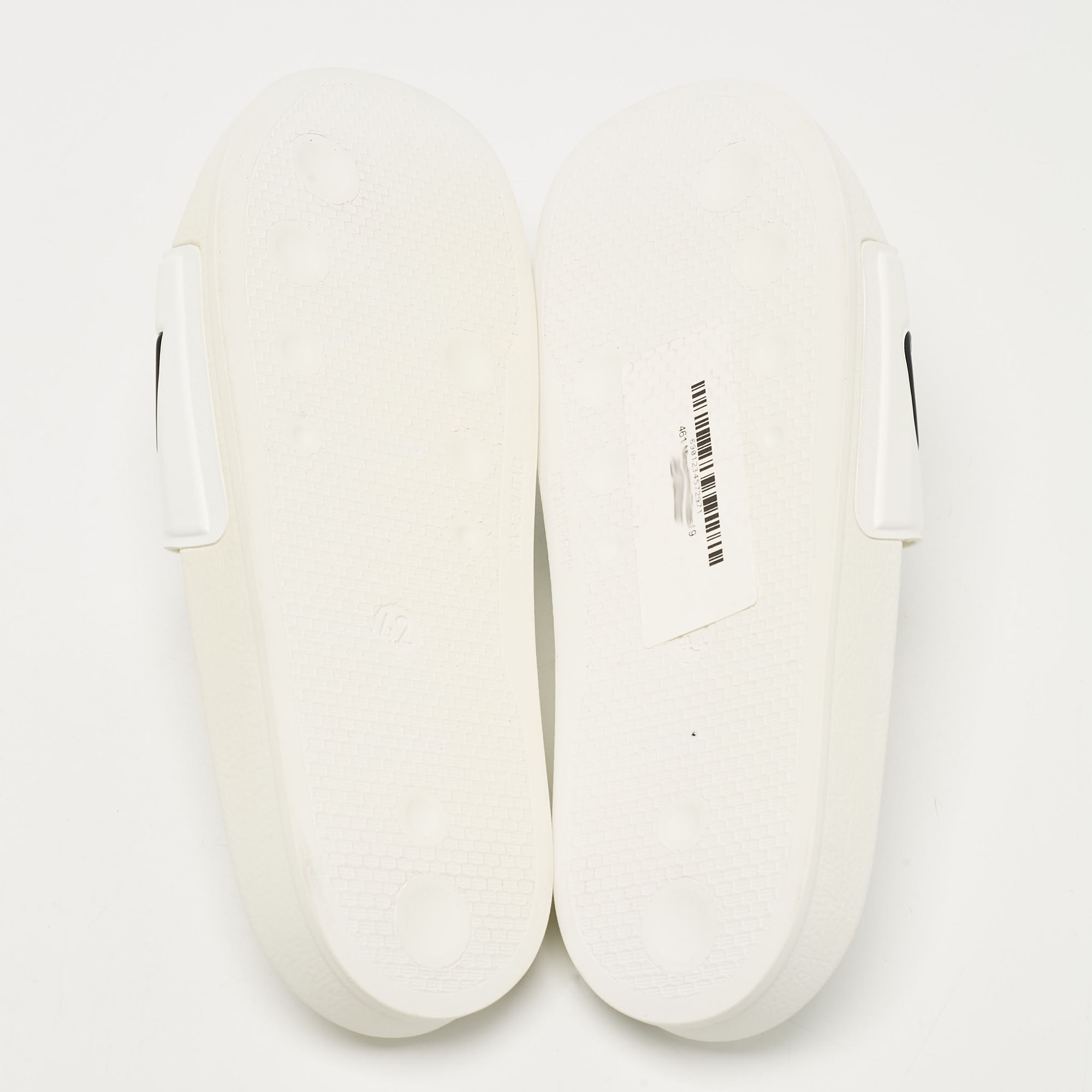 Moschino White Leather Logo Flat Sandals Size 42