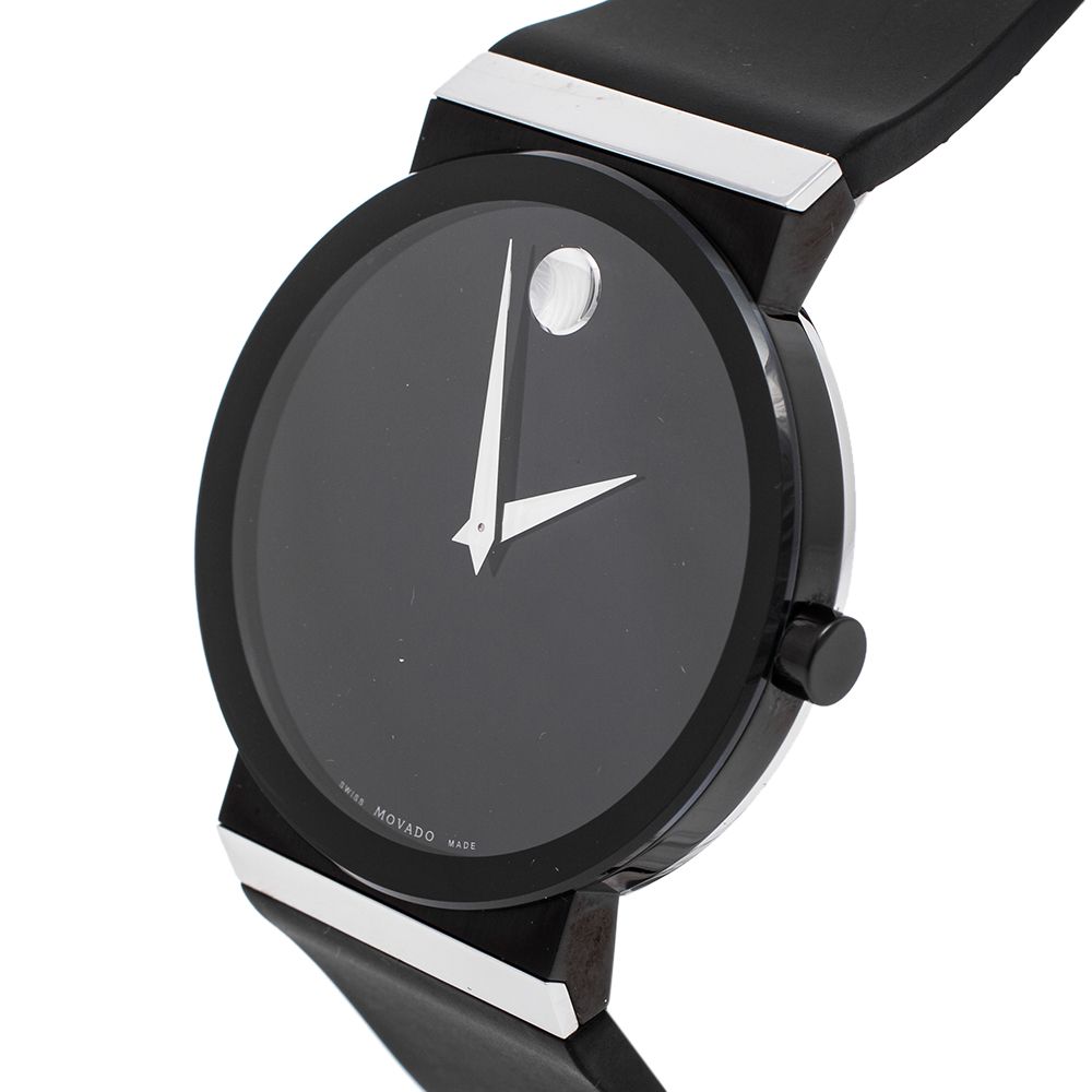 Movado Black PVD Plated Stainless Steel Sapphire Synergy 11.1.36.1047 Men's Wristwatch 42 mm