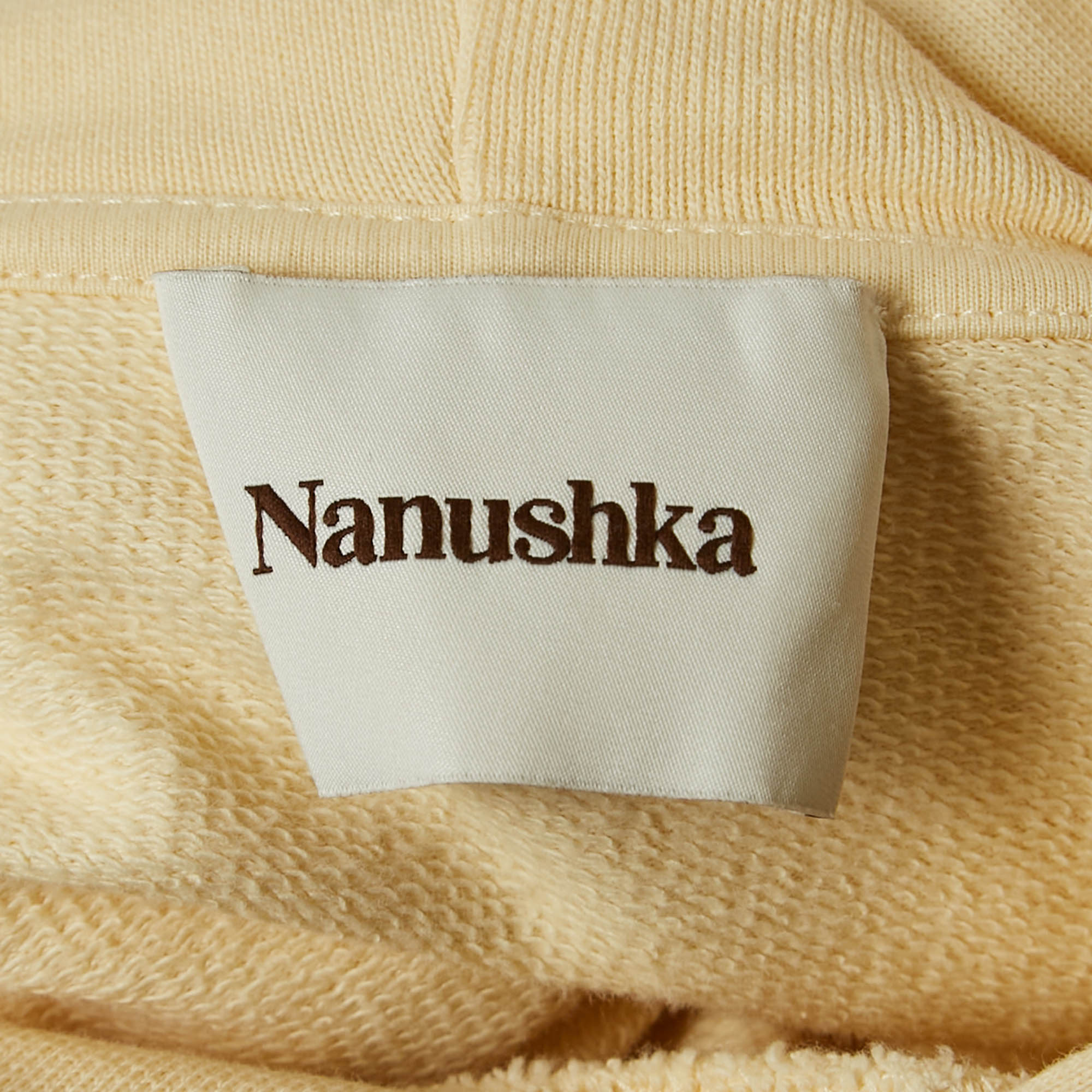 Nanushka Cream N Embroidered Cotton Knit Hoodie S