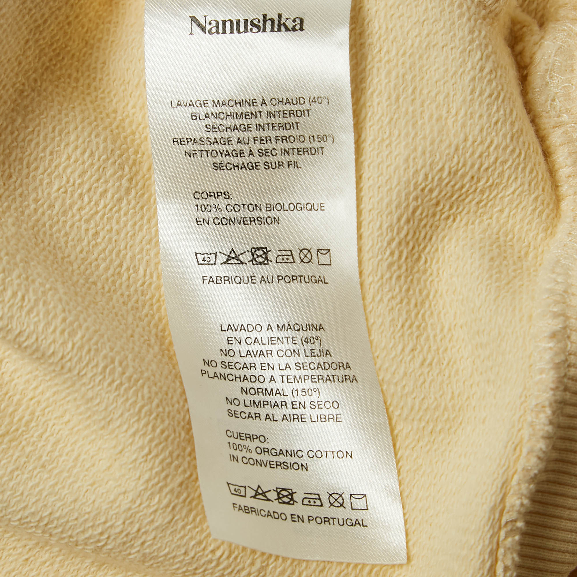 Nanushka Cream N Embroidered Cotton Knit Hoodie S