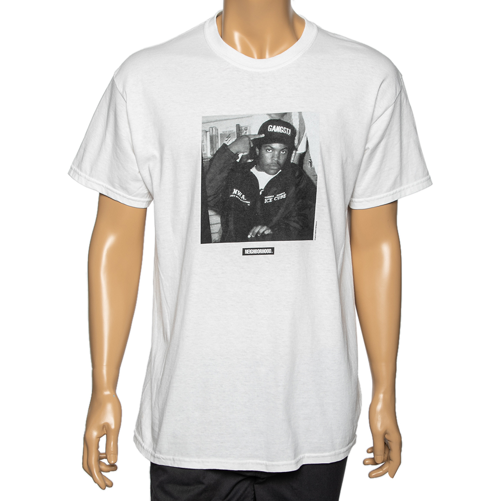 Neighborhood x image club limited n.w.a print cotton t-shirt l