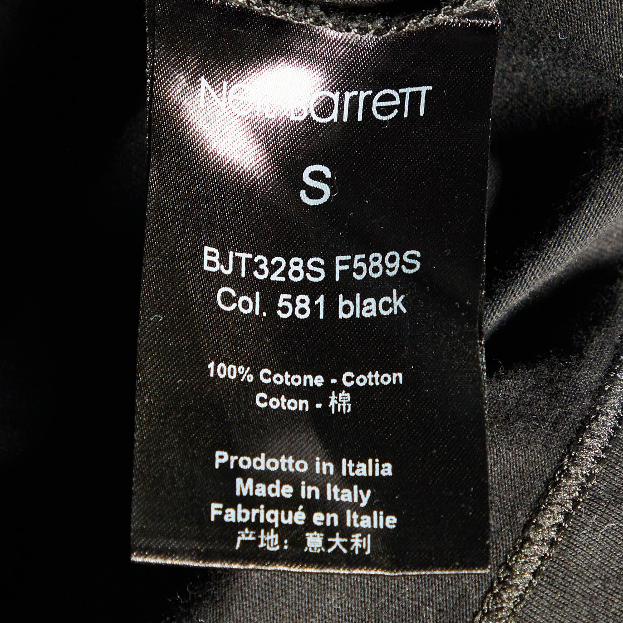 Neil Barrett Black Gods Embroidered Cotton Knit Crewneck T-Shirt S