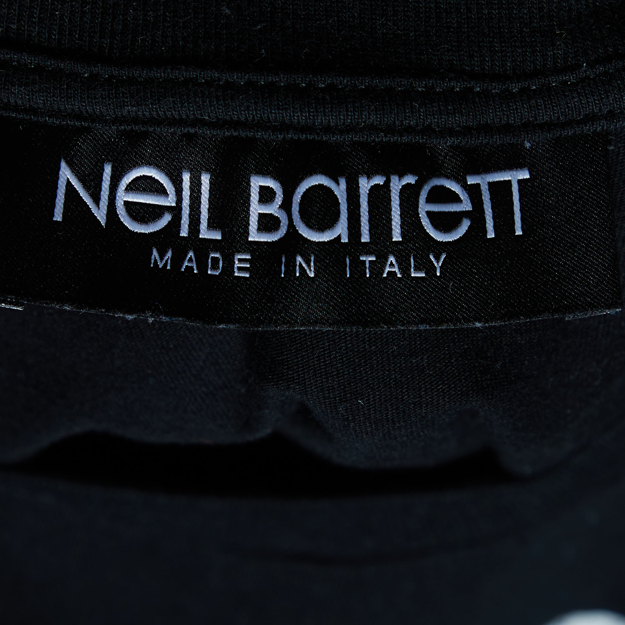 Neil Barrett Black Gods Embroidered Cotton Knit Crewneck T-Shirt S