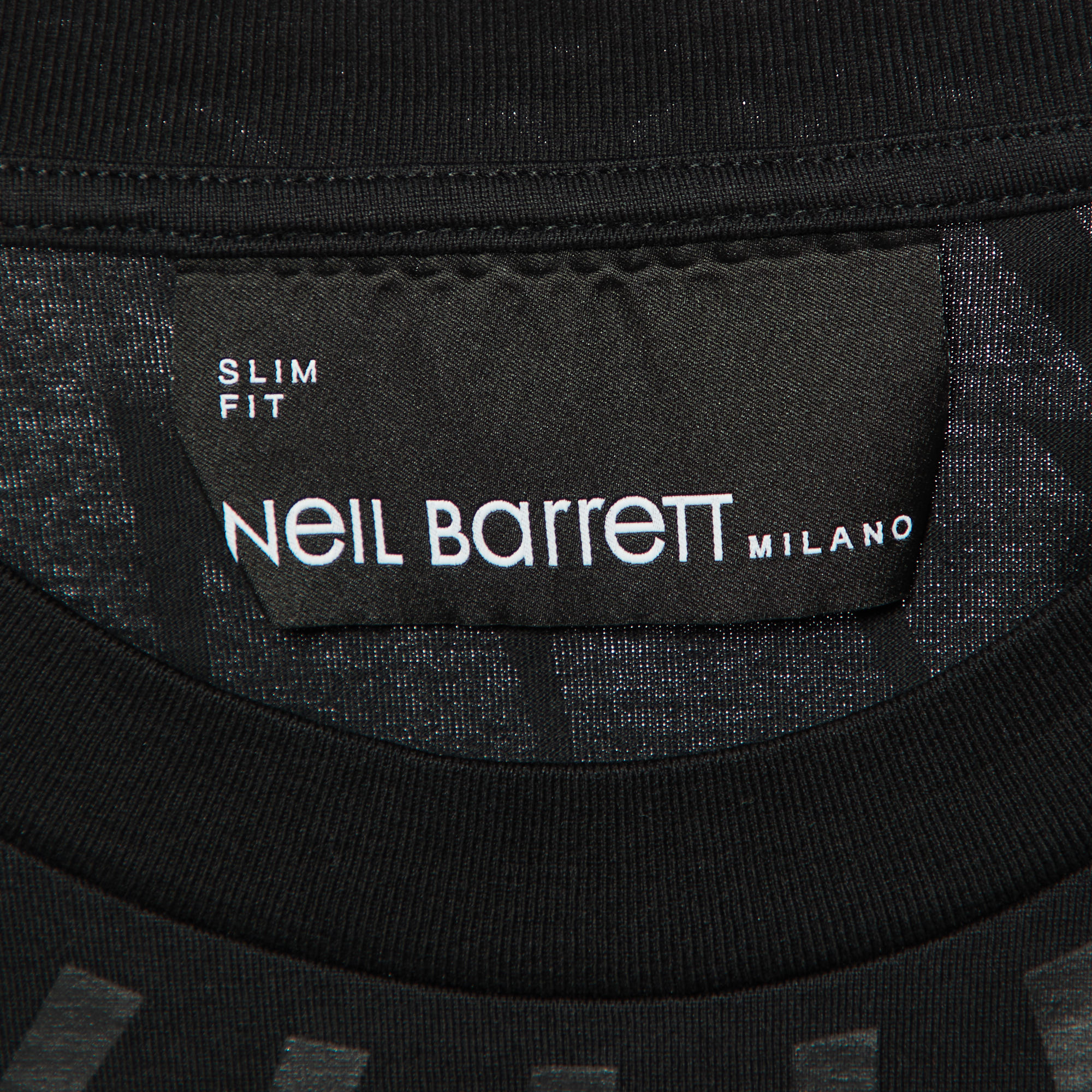 Neil Barrett Black Thunderbolt Print Cotton Slim Fit T-Shirt XL