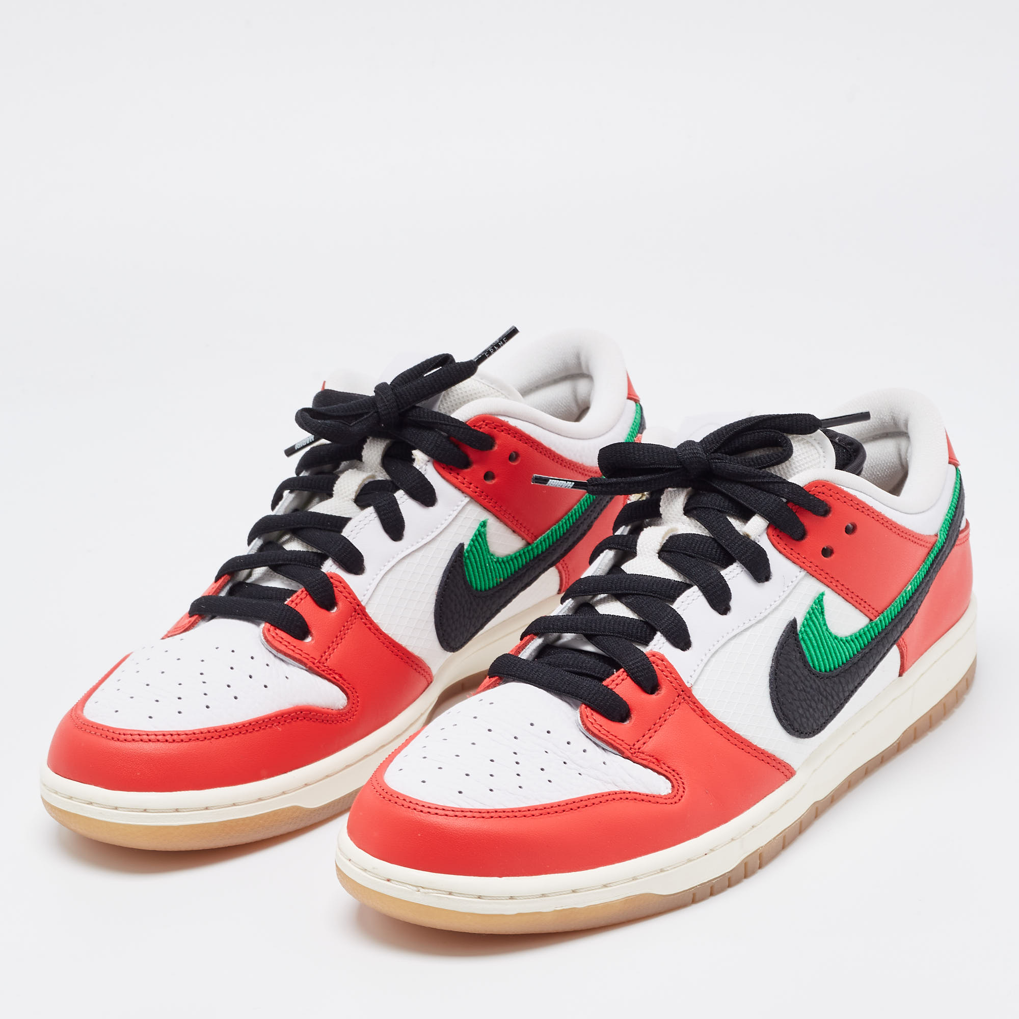 

Nike Multicolor Leather SB Dunk Low Frame Skate Habibi Sneakers Size