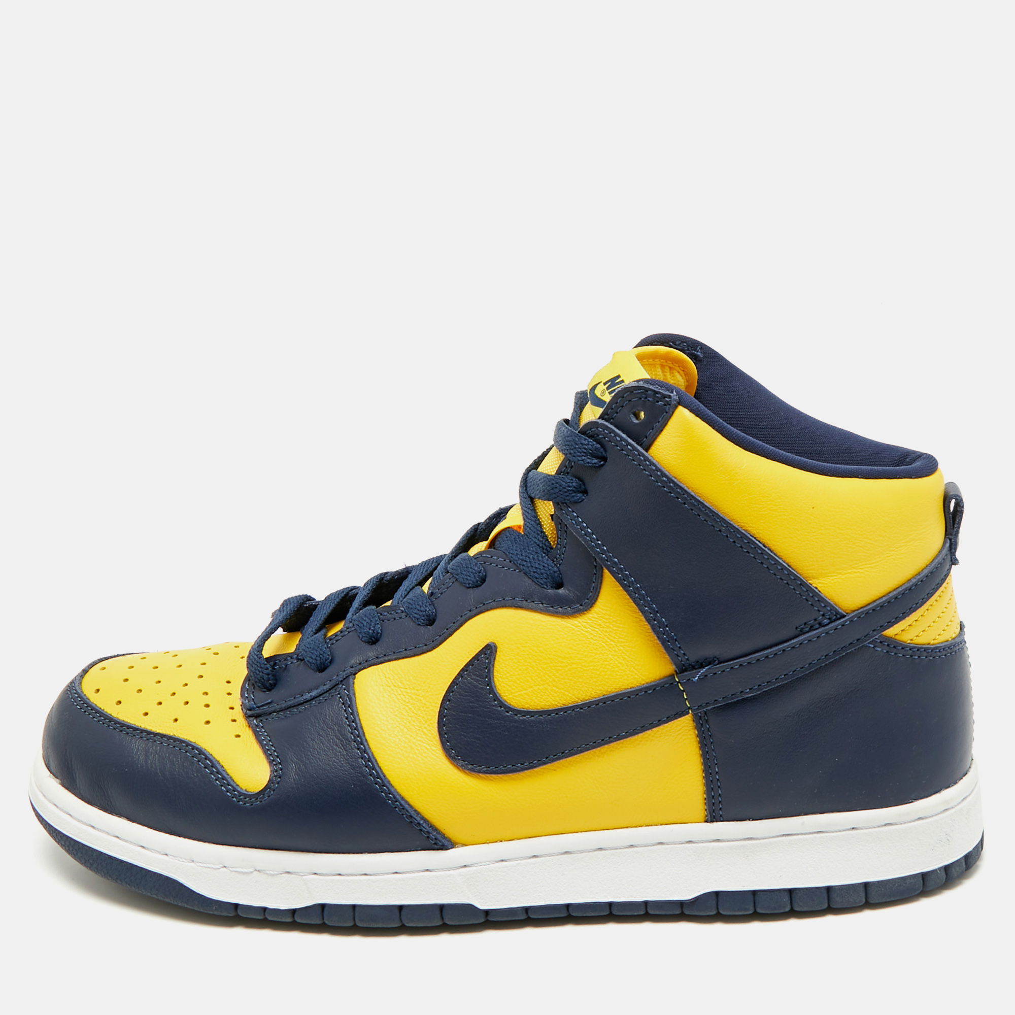 Yellow Leather Dunk High Michigan Sneakers Size 46 - Nike - Modalova
