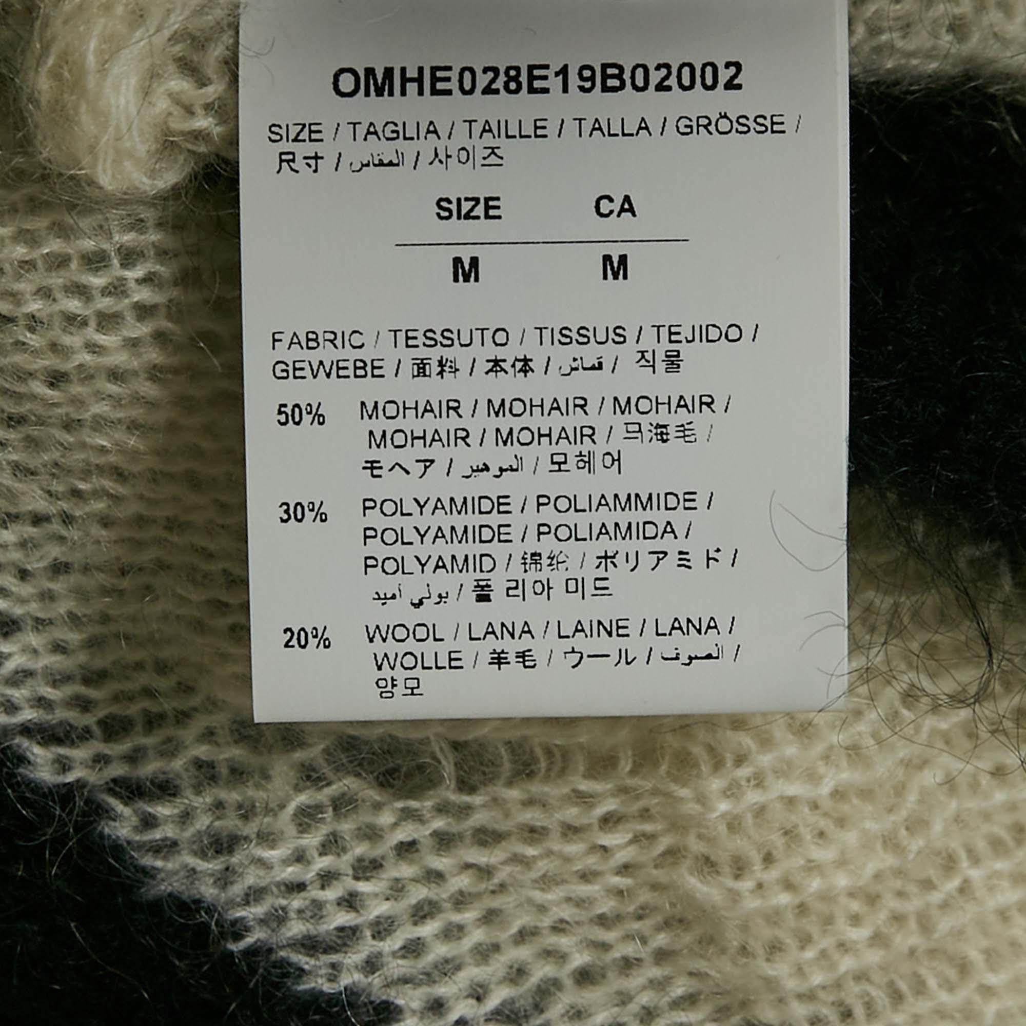 Off-White Black/White Diag Ribbed Mohair Sweater M