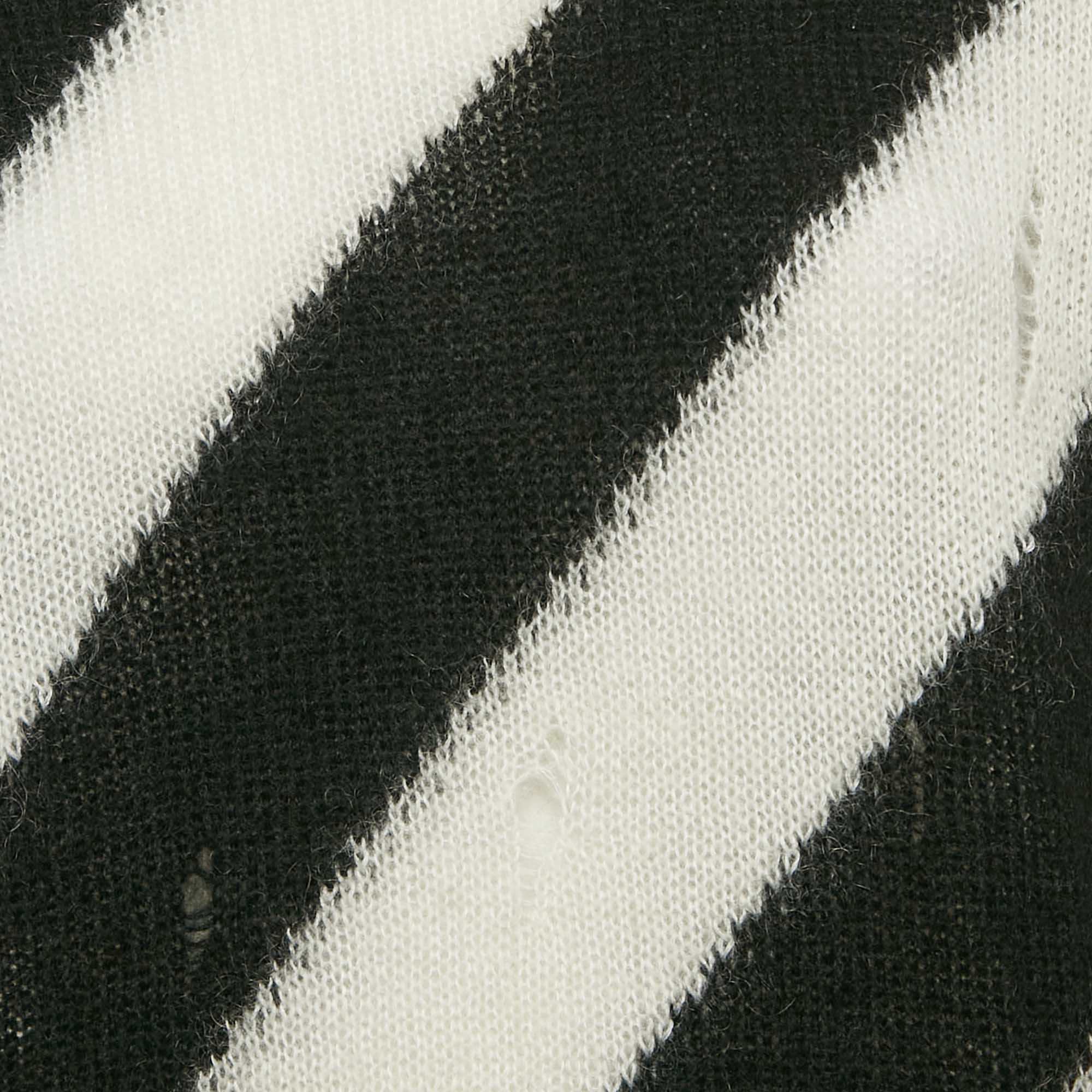 Off-White Black/White Diag Ribbed Mohair Sweater M