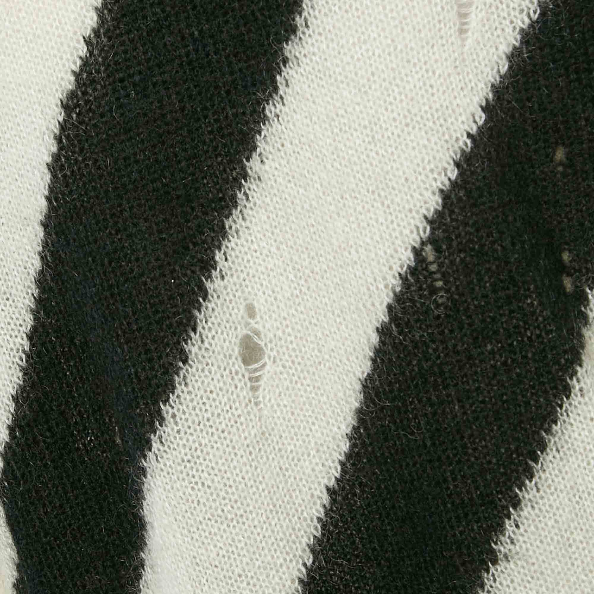 Off-White Black/White Diag Ribbed Mohair Sweater M