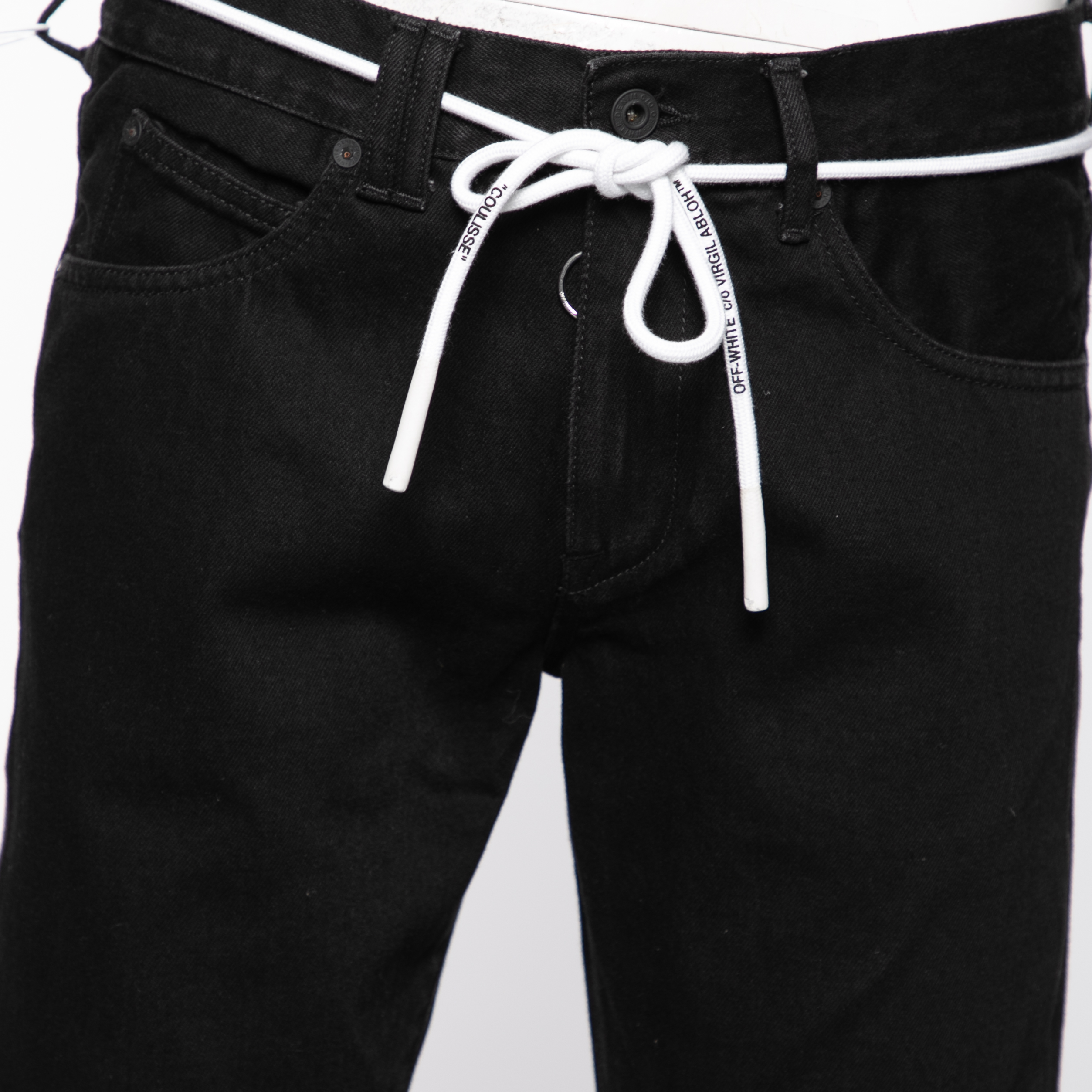 Off-White Black Denim Arrow Printed Jeans M