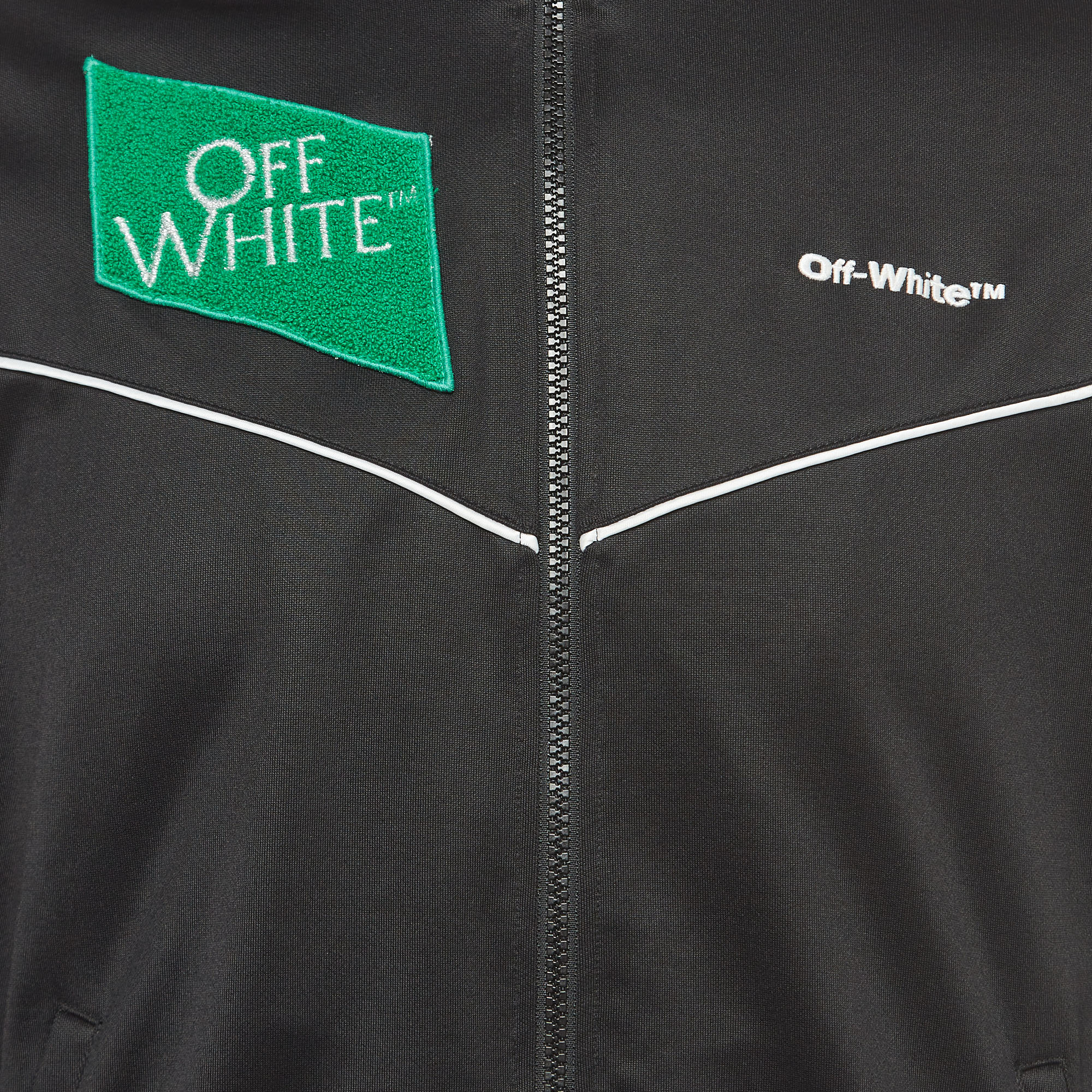Off-White Black Multilogo Jersey Slim Track Jacket L