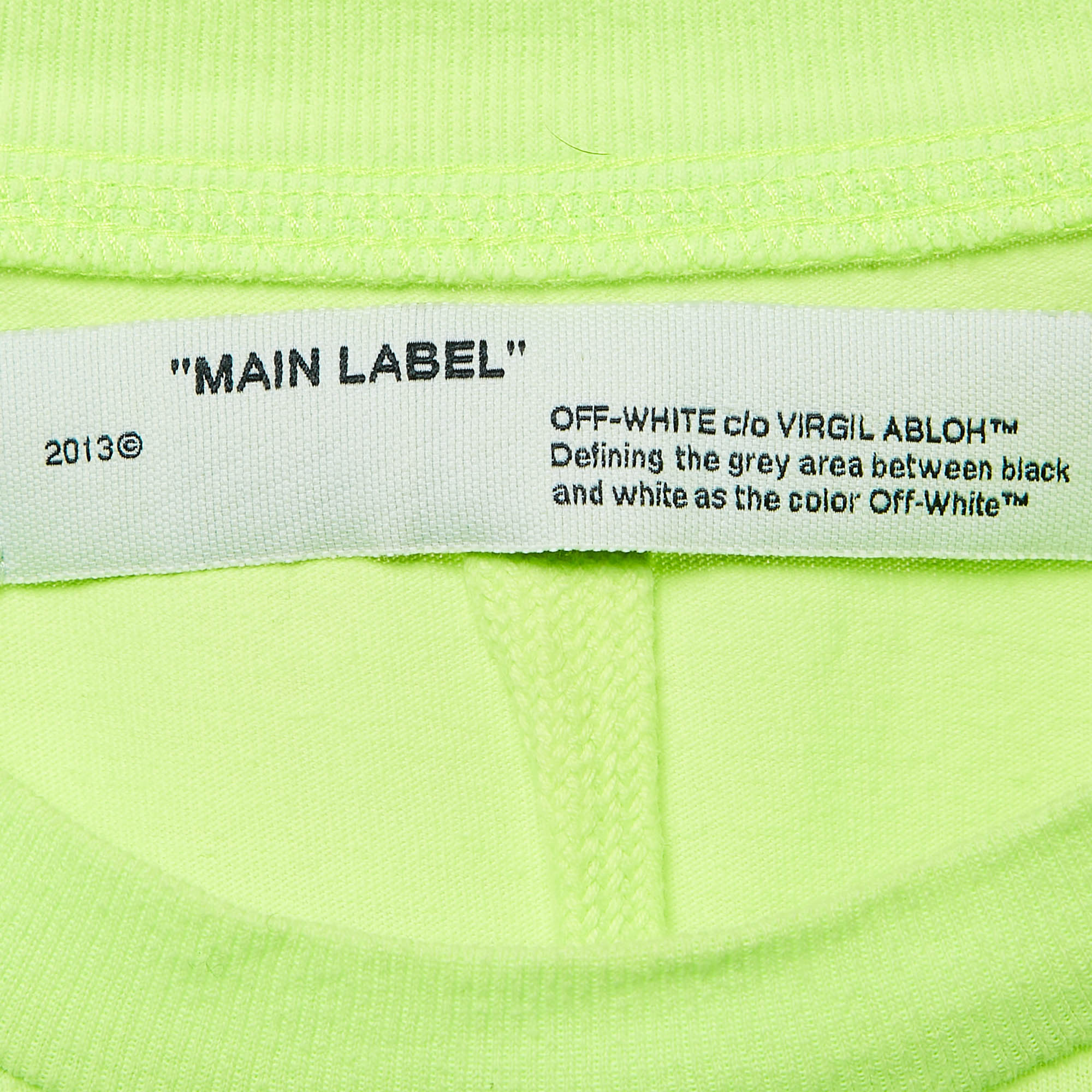 Off-White Neon Yellow Spray Paint Print Cotton Oversized T-Shirt XS