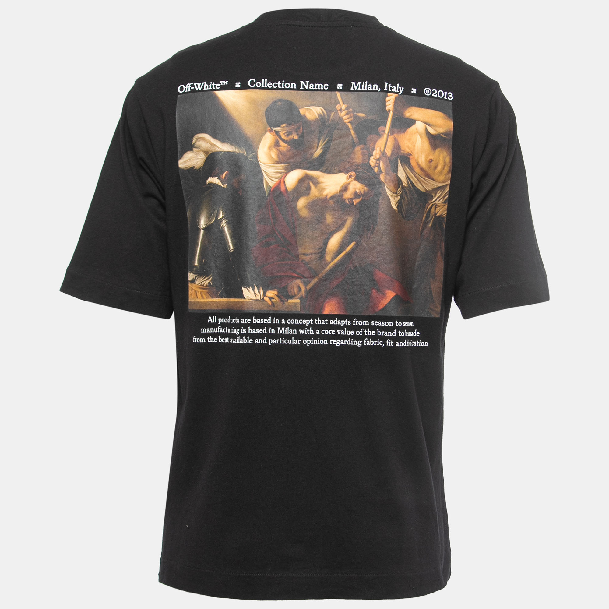 

Off-White Black Caravaggio Crowning Cotton Crew Neck T-Shirt